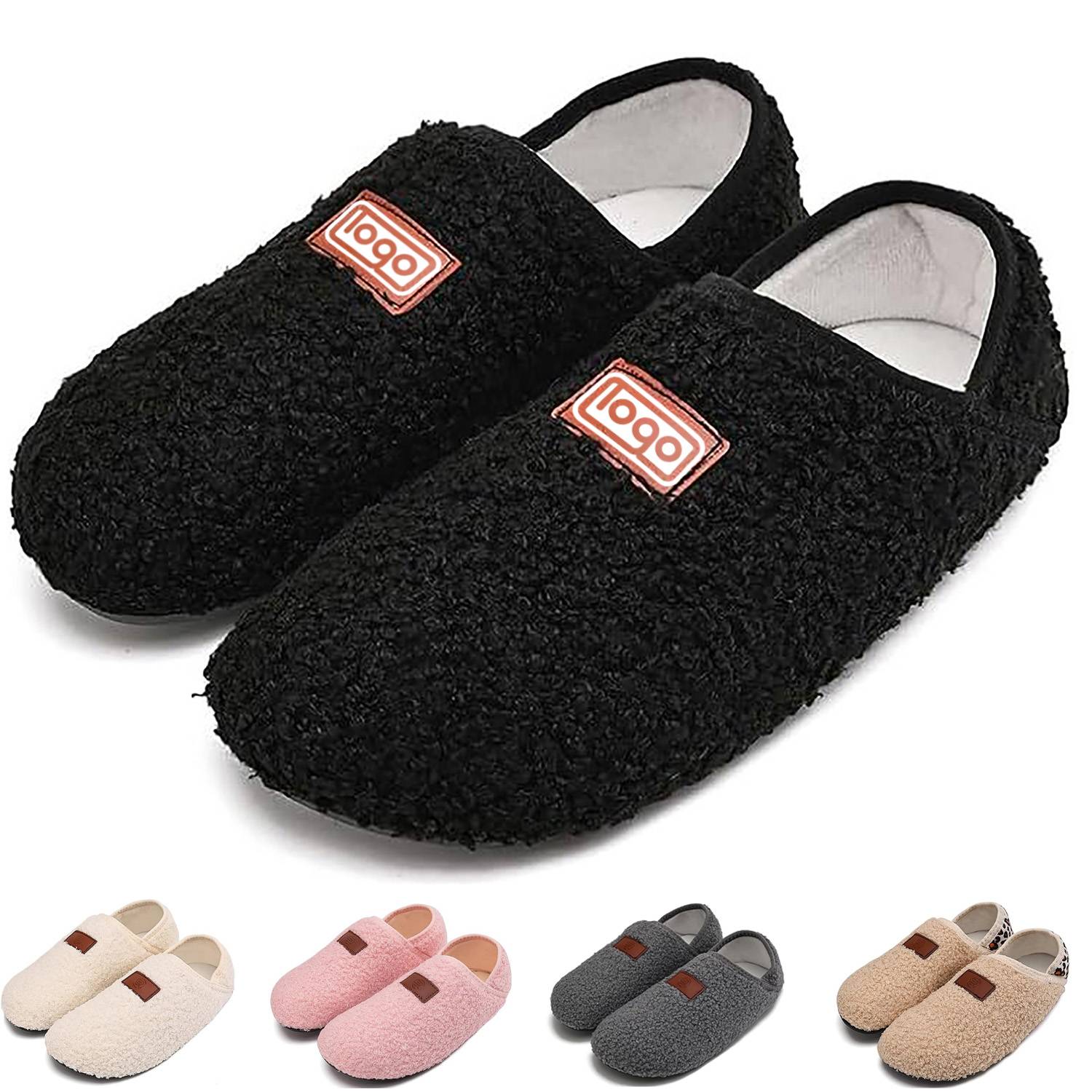 Warm Anti Slip Cotton Slippers w/ Covered Heels 11