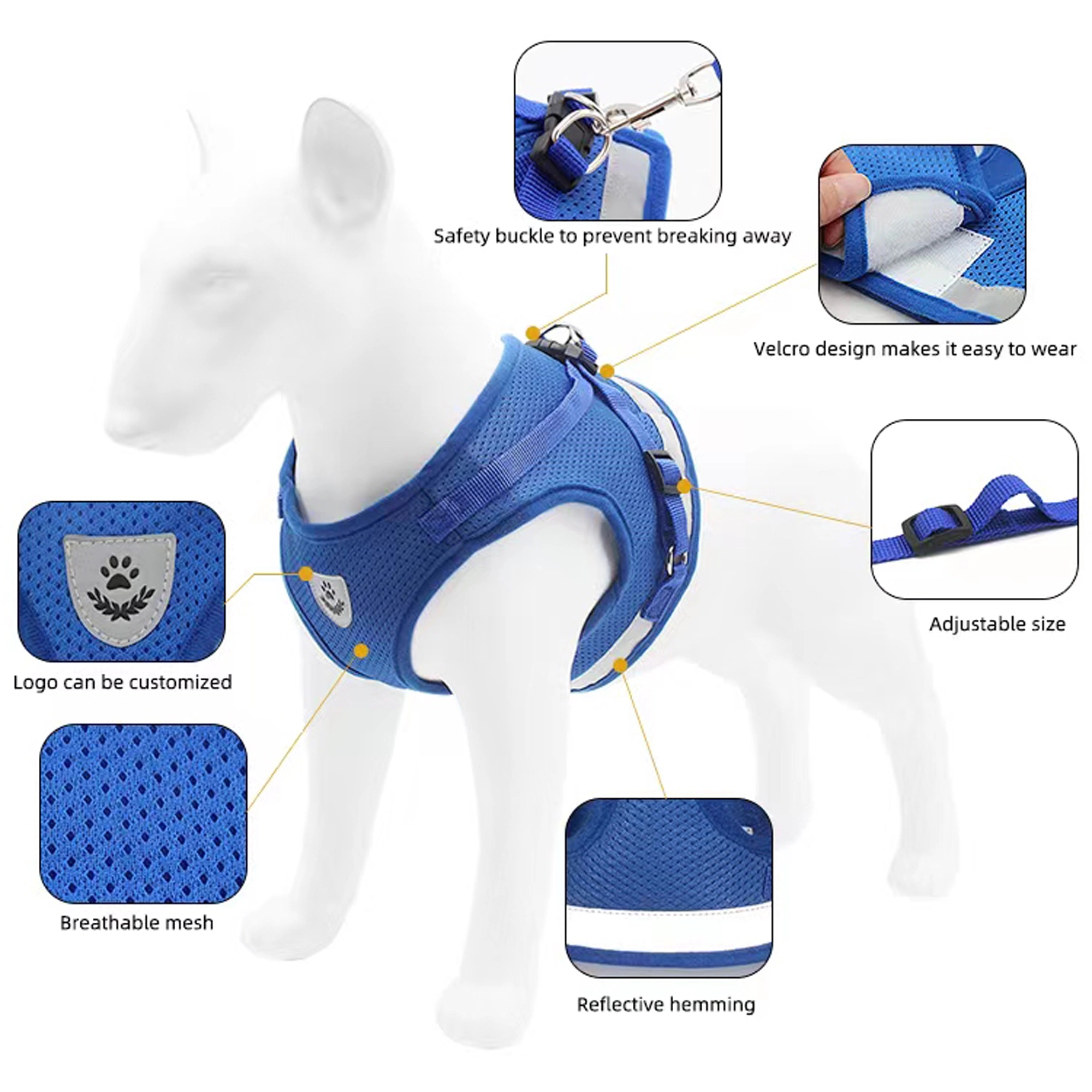 Adjustable Dog Vest Harness With Leash 2