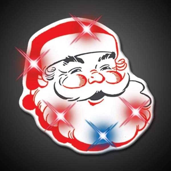 Light Up Flashing Classic Santa LED Pin 3