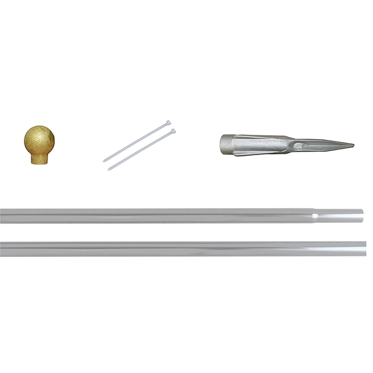 Lawn-Mate Flagpole - Complete Set (12 ft Pole & Fittings) 2