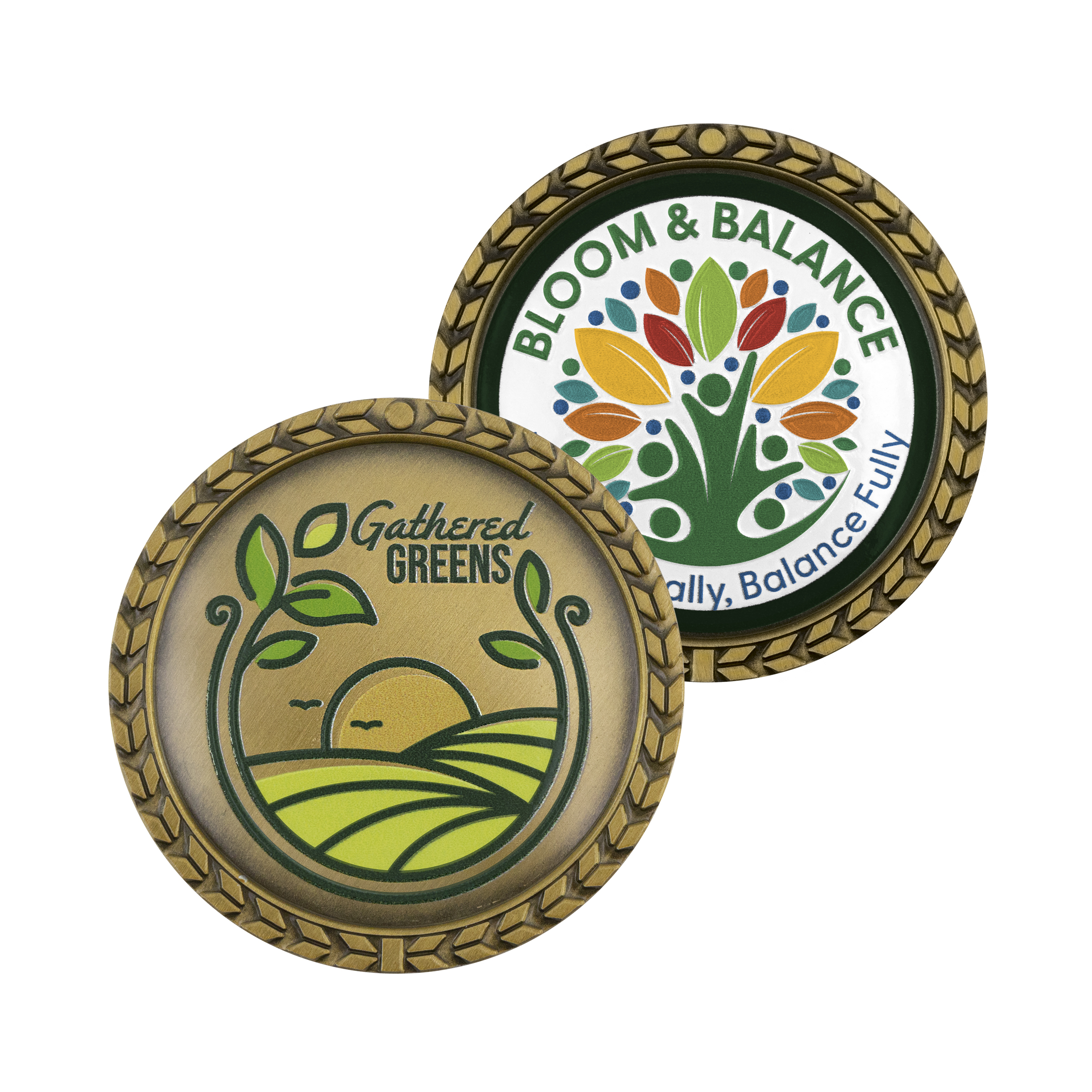 1.75" Speed Challenge Coin Wreath Border w/ 3D Texture Print