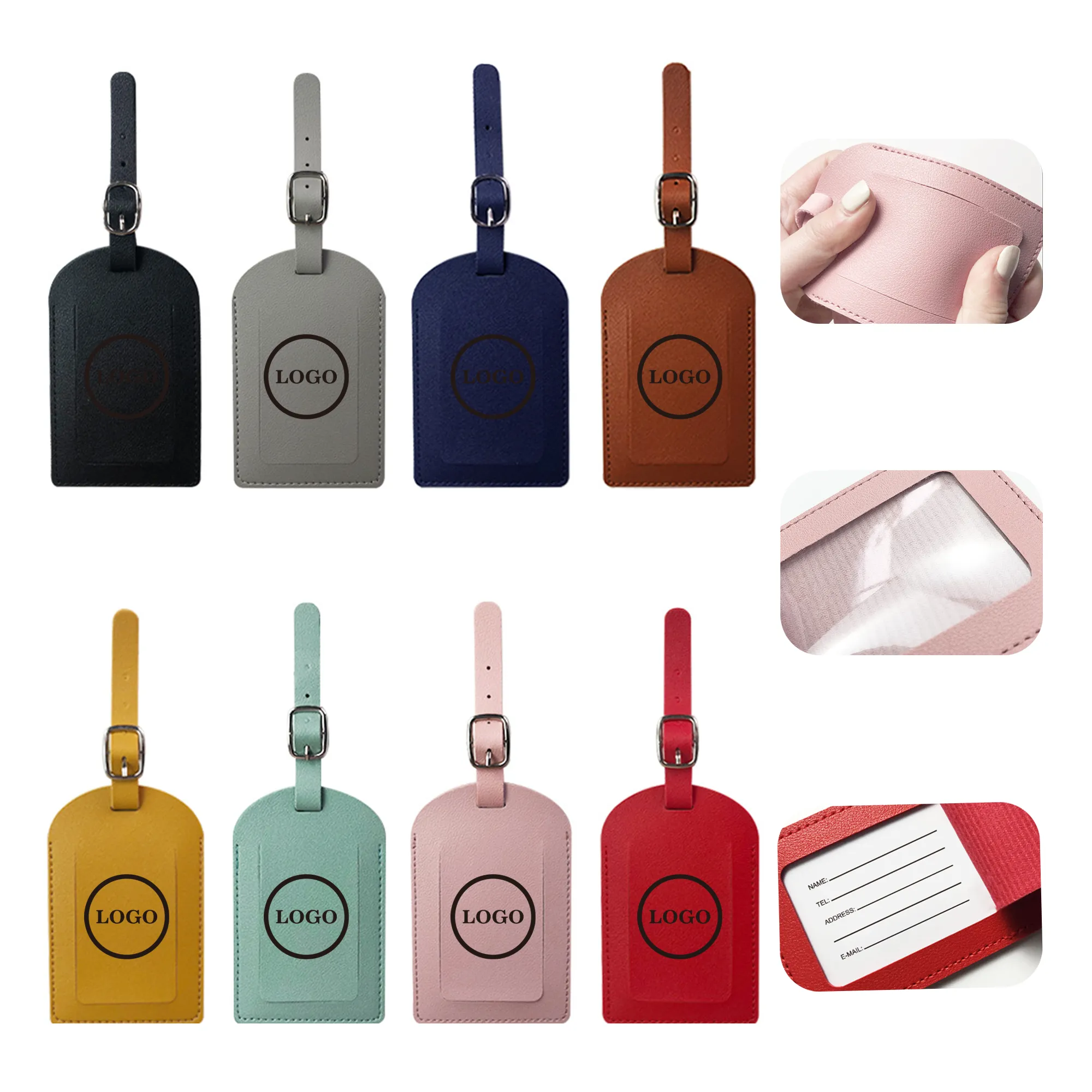 Costum Soft PU Leather Luggage Tag 5