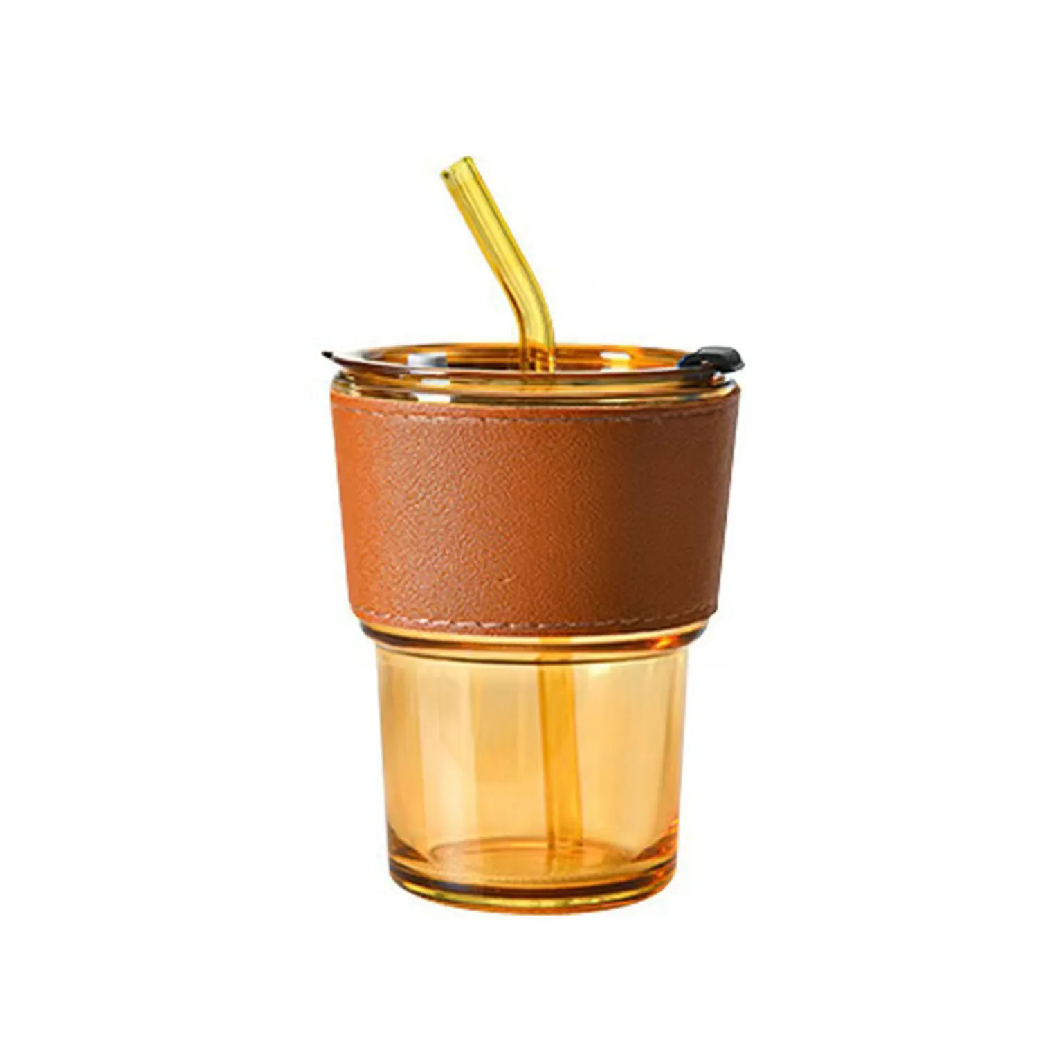 Glass Cup With Cover And Straw 4