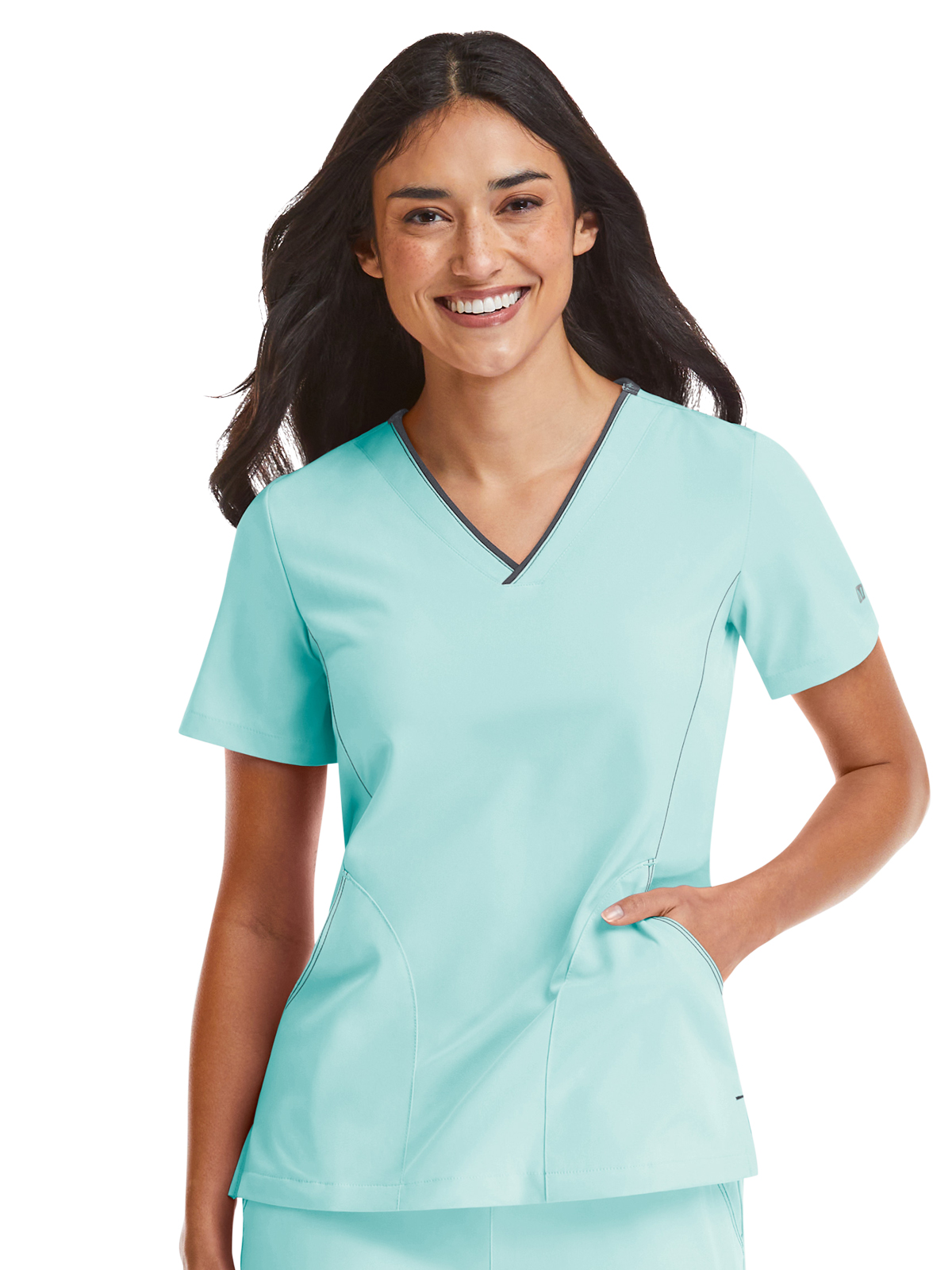 Maevn - Matrix Impulse - Women's Three-Pocket Contrast Stitching V-Neck Top 41