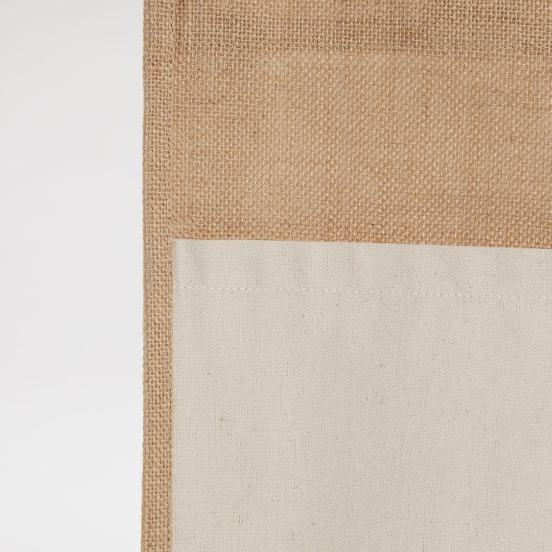 Jute Shopper Tote with Recycled Cotton Pocket, custom tote bag with logo imprint 59