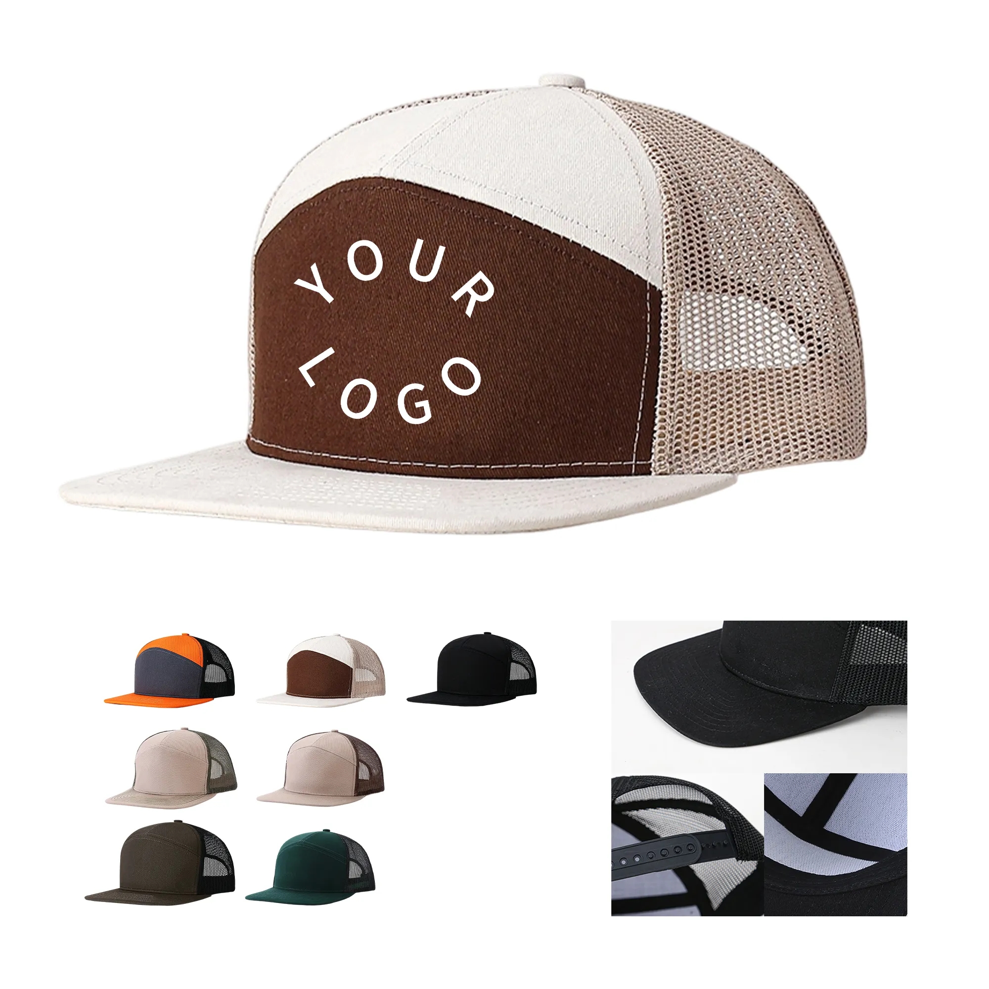 Adult Structured Flat Visor Snapback Cap 2