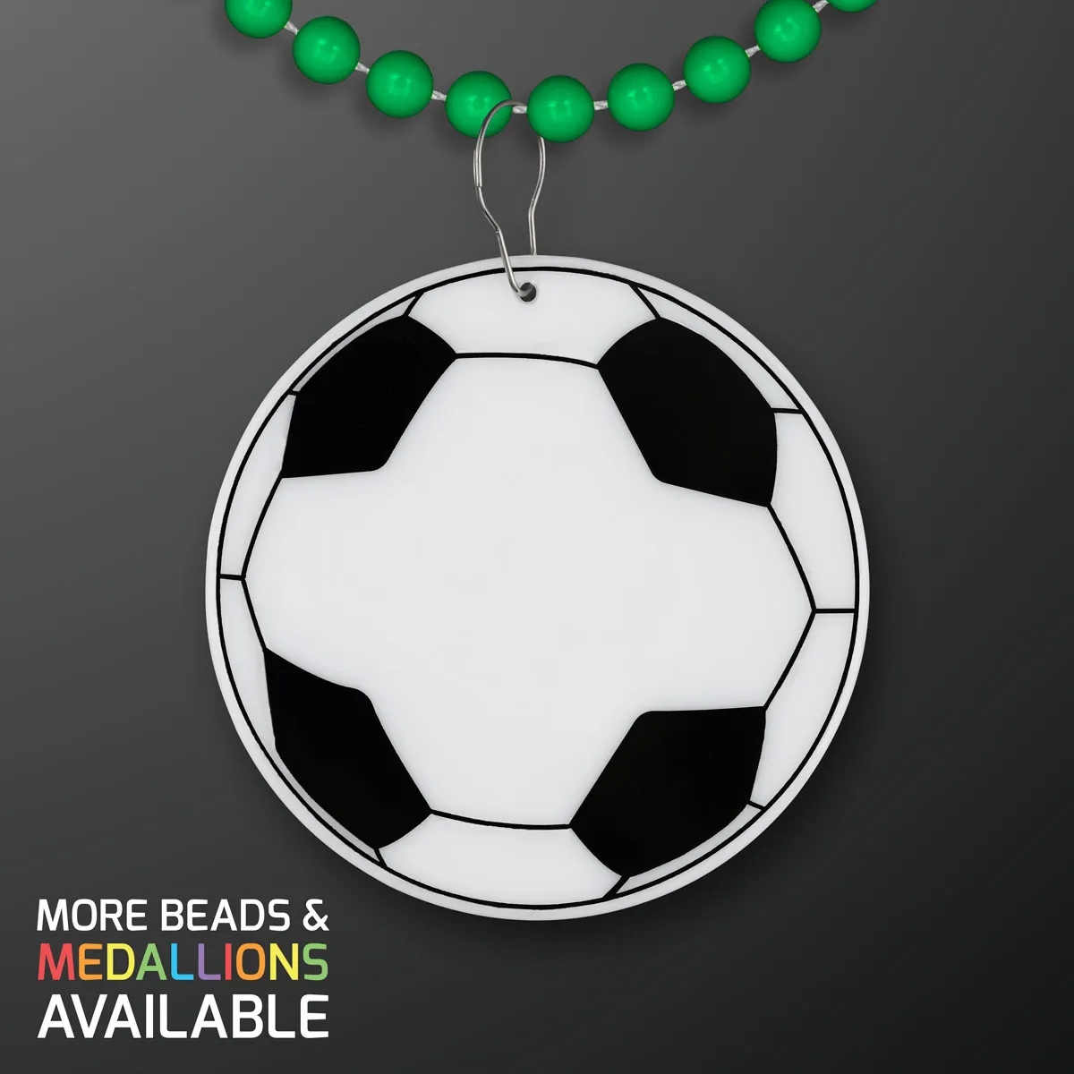 Soccer Ball Medallion with Beaded Necklace (Non Light Up) 42