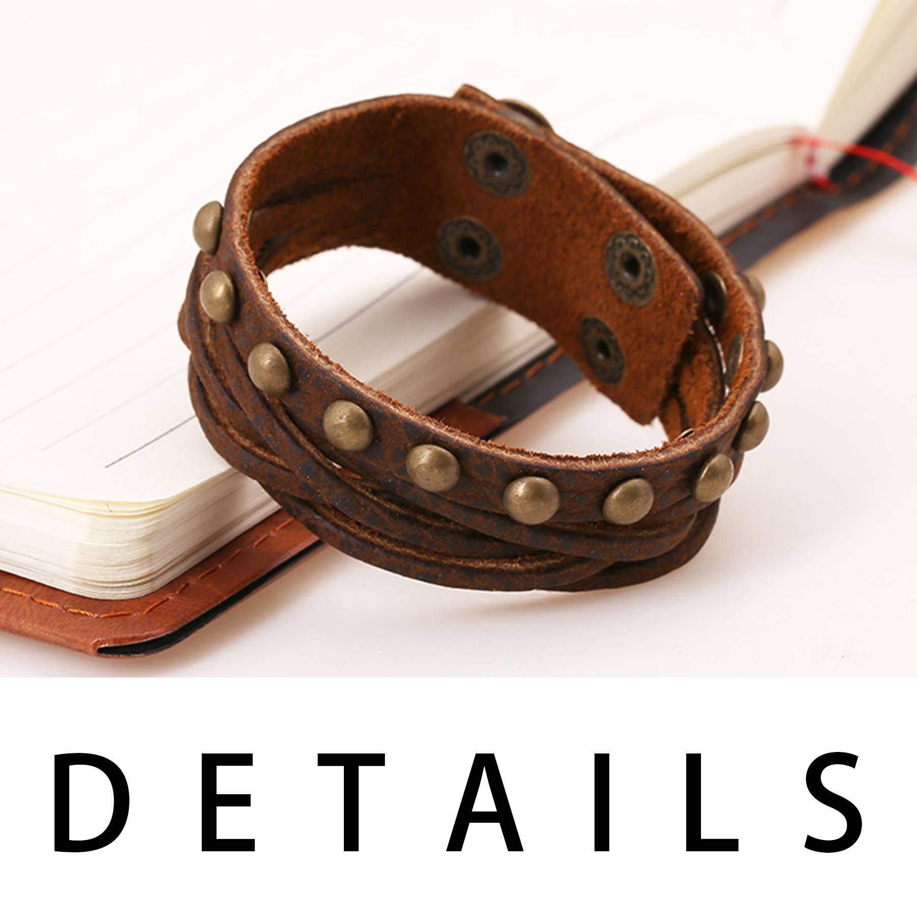 PU Vintage pebbled weave bracelet 4