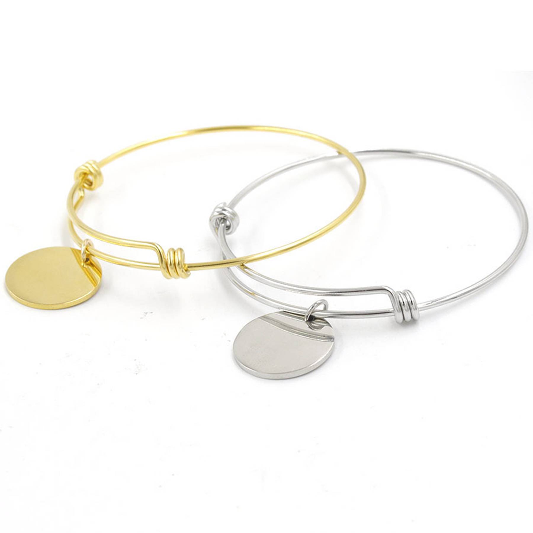 Stainless Steel Simple small disc ring bracelet 4