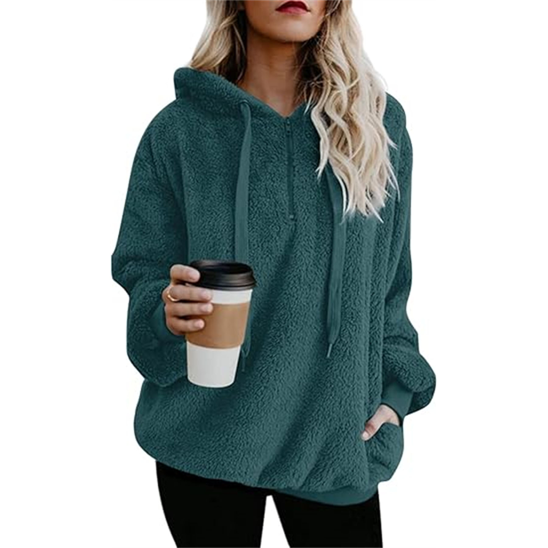 Women's Hoodies Sherpa Pullover Sweater 4