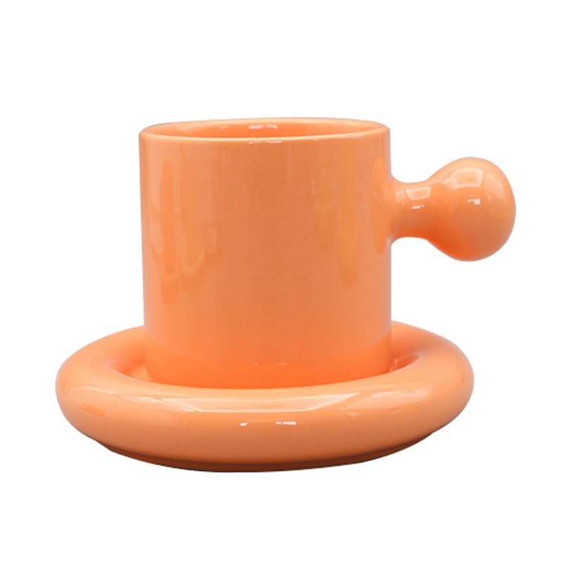 Custom 8.4 OZ. Ceramic Tea Cup Coffee Mug with Saucer Set 10