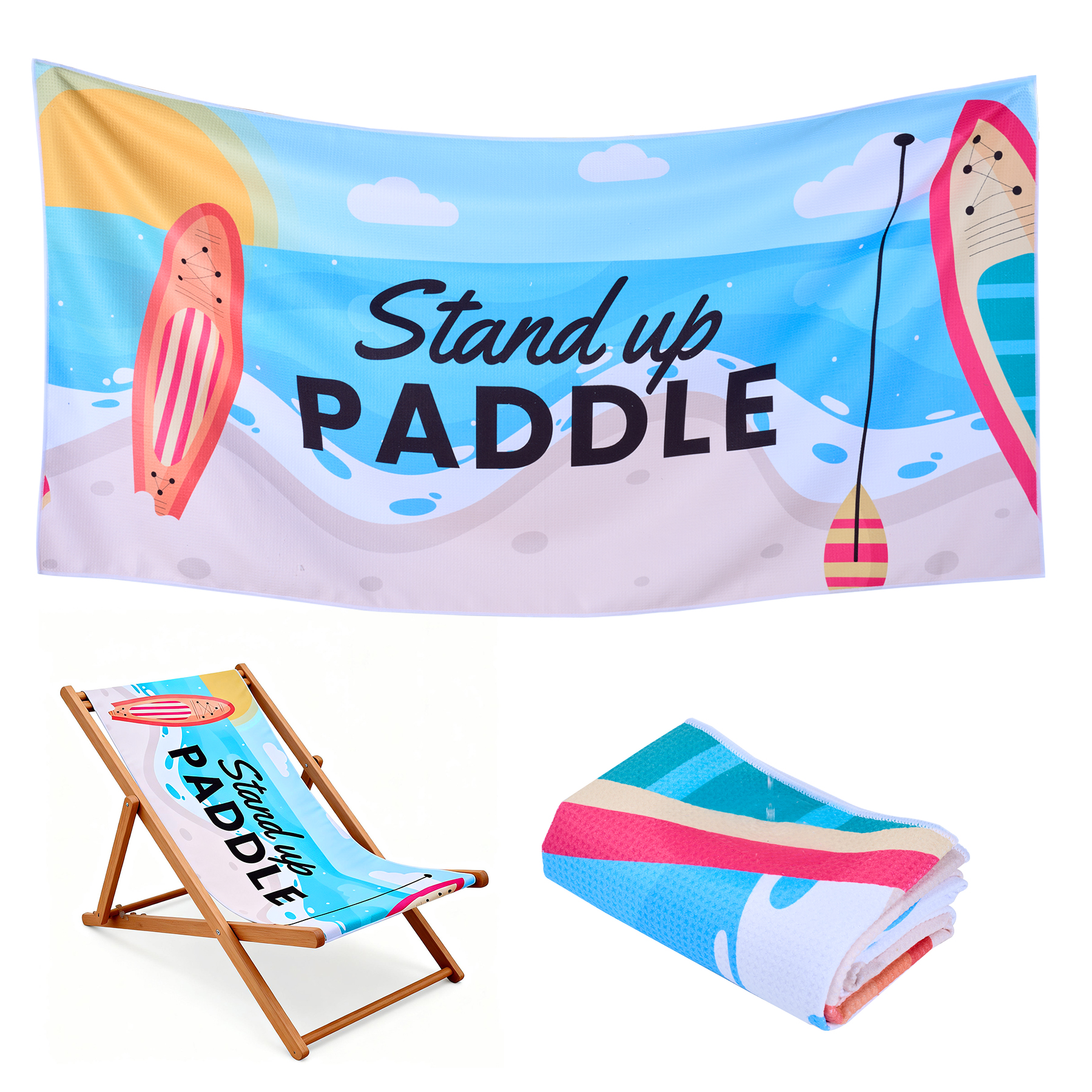 390GSM Sublimated Waffle Beach Towel 1