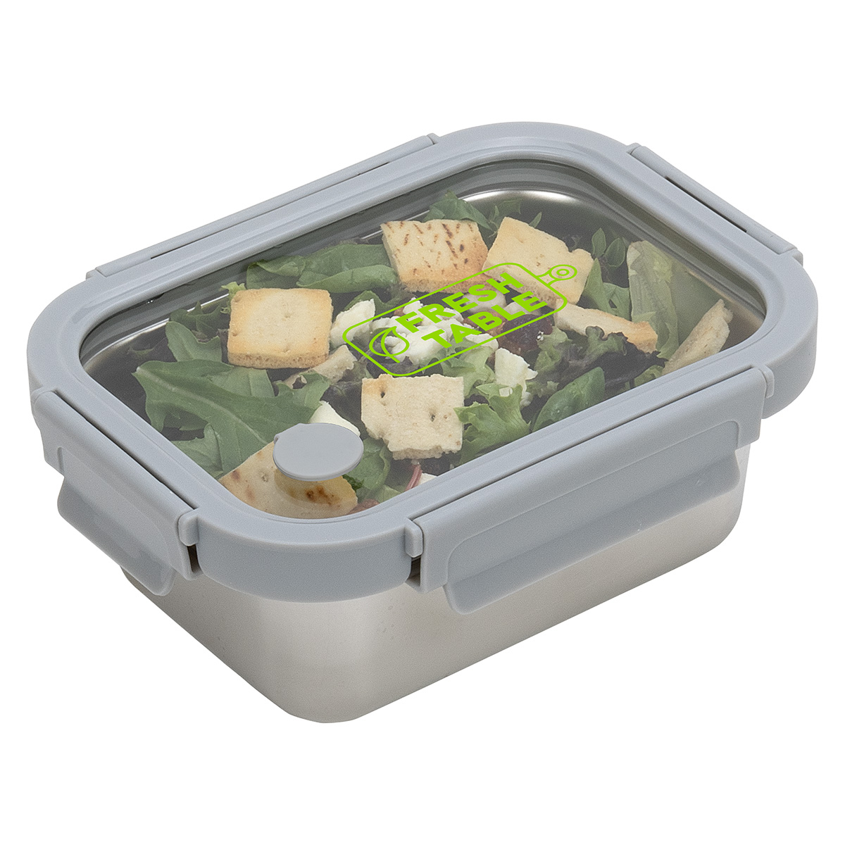 Heat 'N Eat Microwaveable Stainless Steel Lunch Box with Vented Glass Lid 3