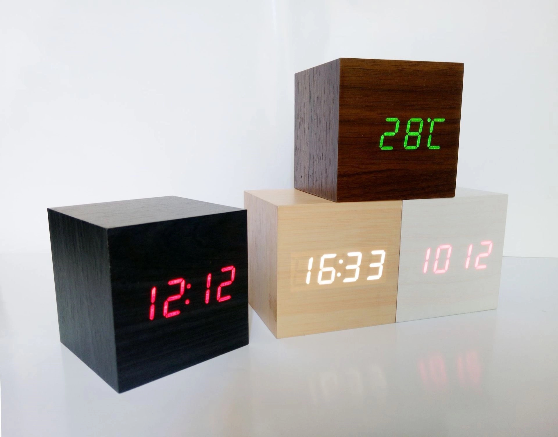 LED Cube Alarm Clock With USB 7