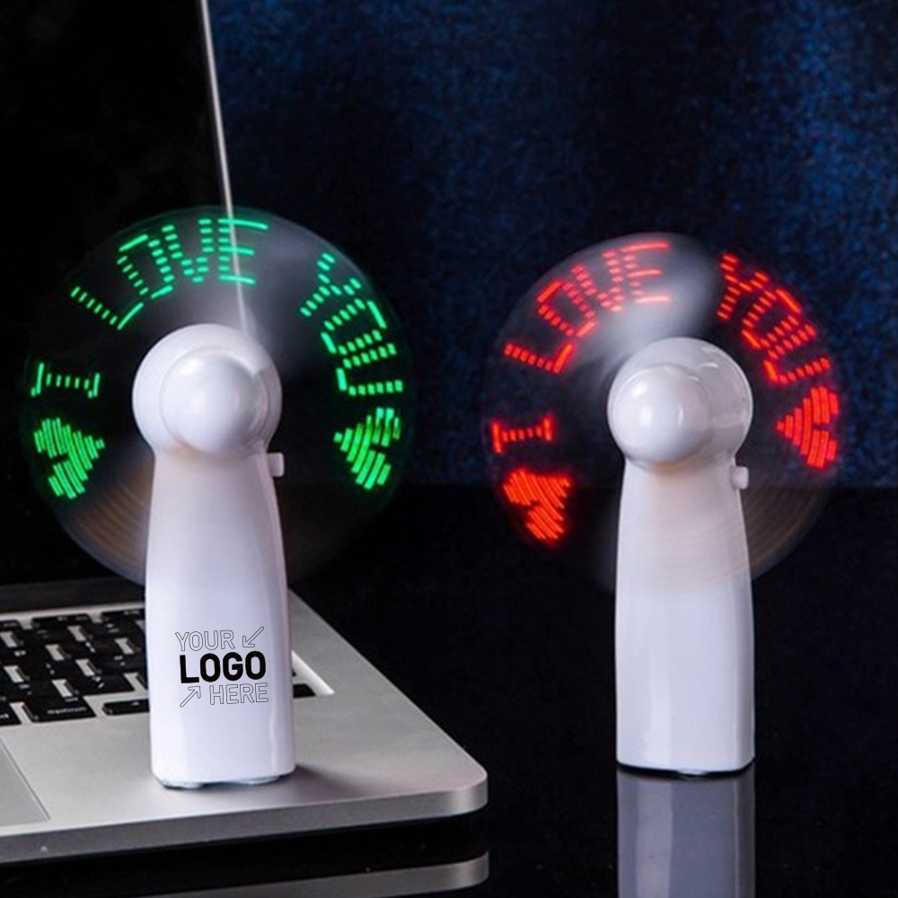 Handheld Fan With LED Custom Message 2