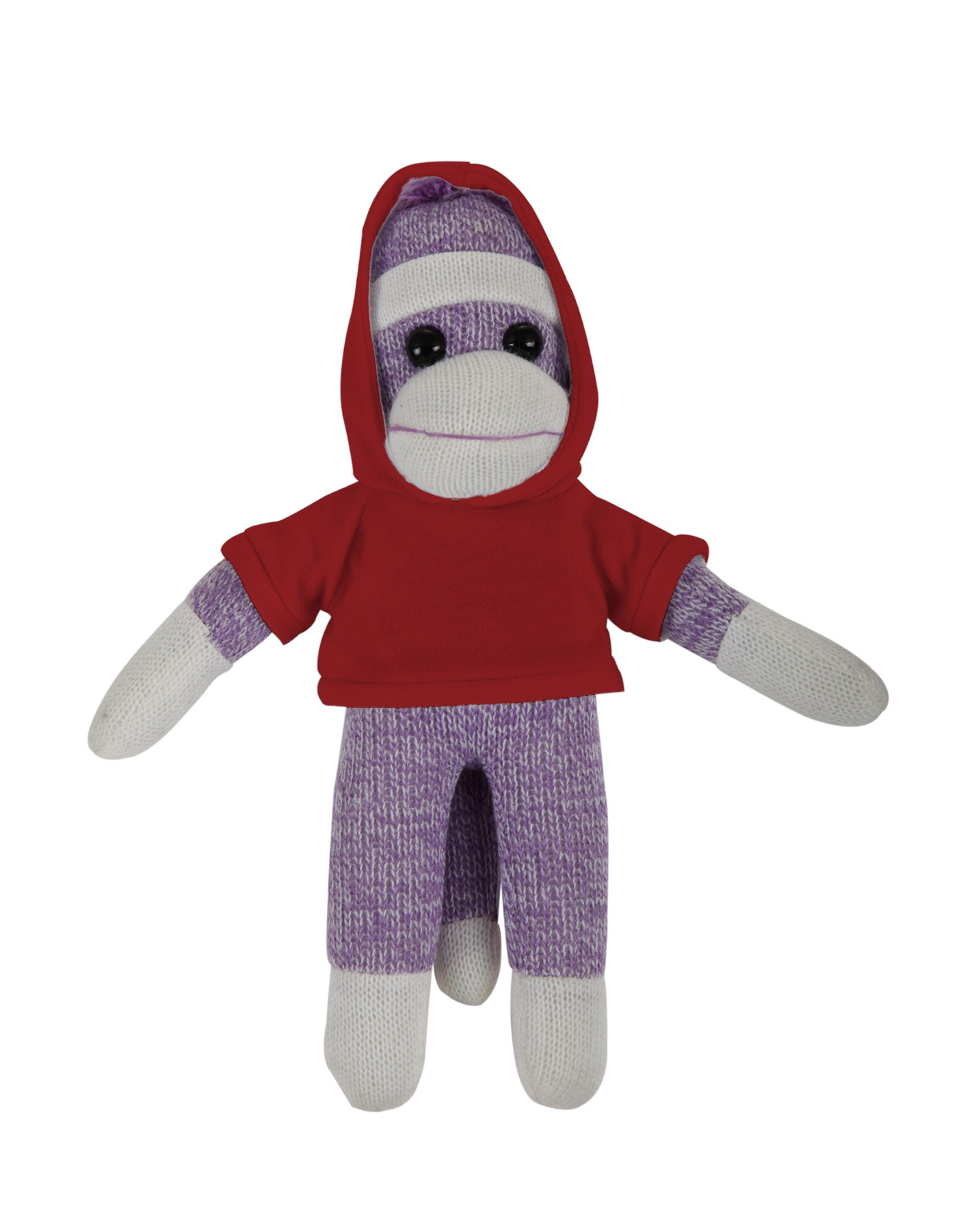 soft plush Purple Sock Monkey with hoodie 14