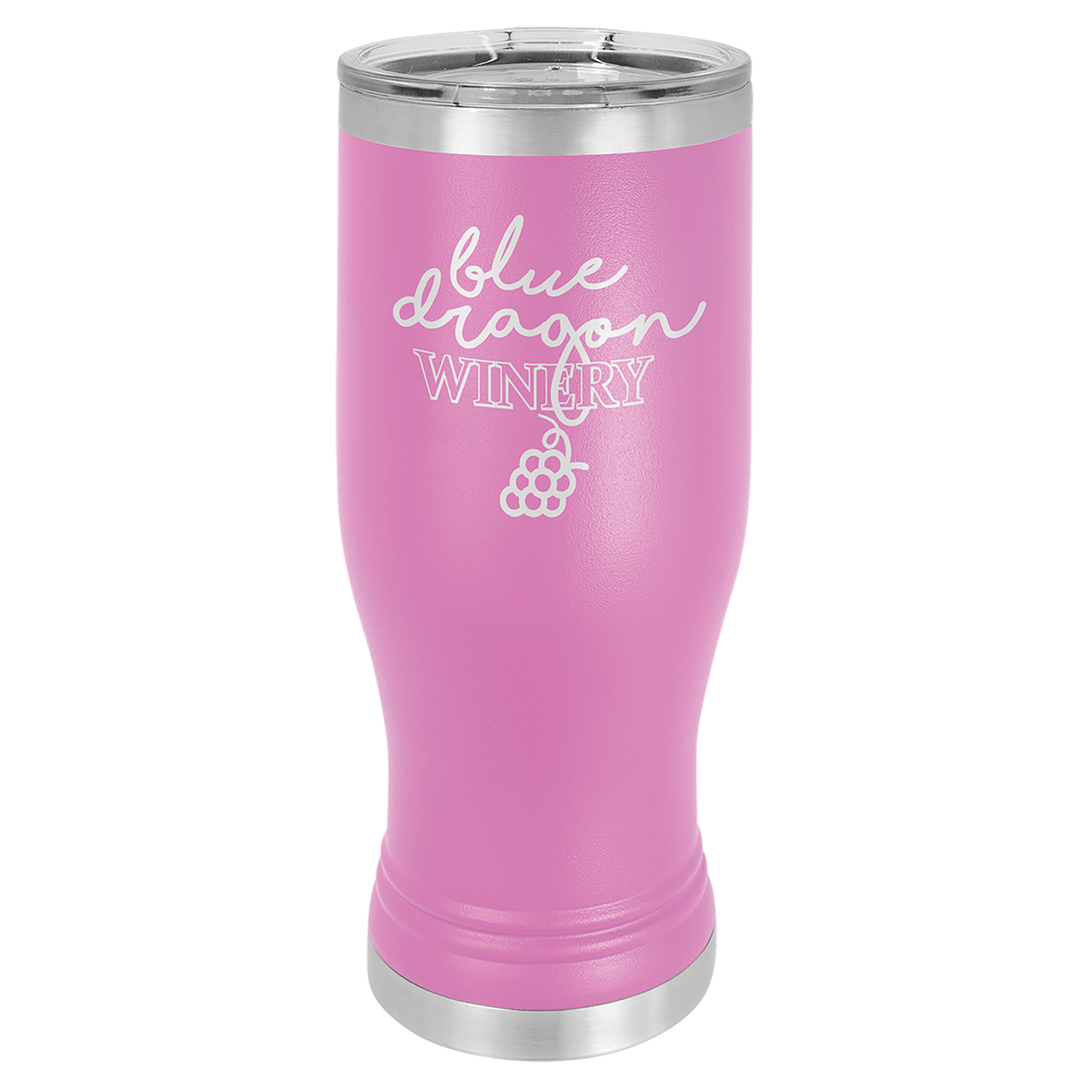 Polar Camel Light Purple 20 oz. Pilsner with Clear Lid 2