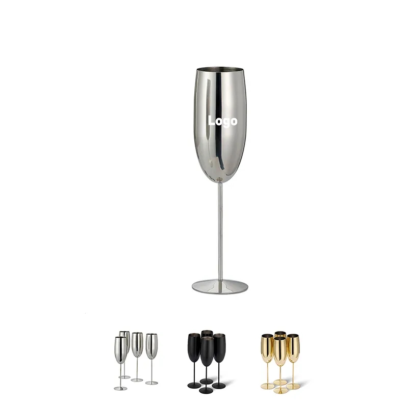 8.8oz Stainless Steel Wine Glasses Metal 1