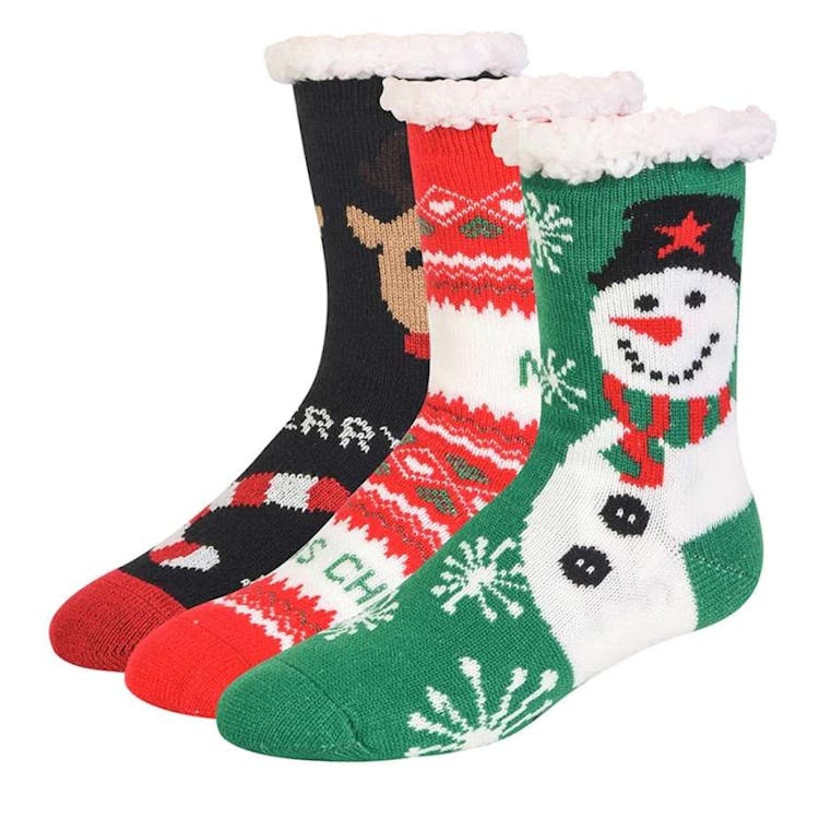 Women's Thermal Non-Skid Socks - Christmas Size 6-8 Lined 1