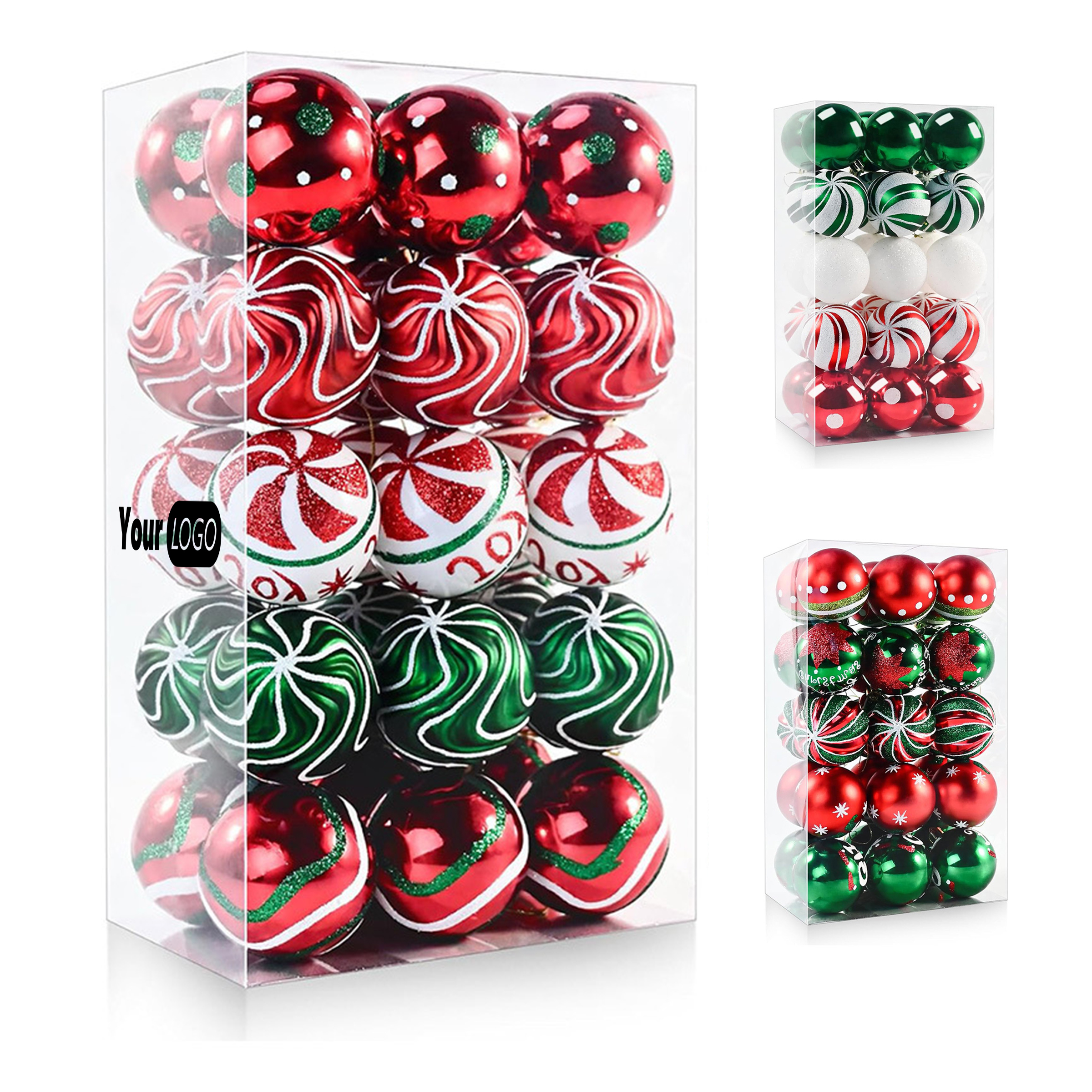 Plastic Christmas Painted Ball Decorations 4