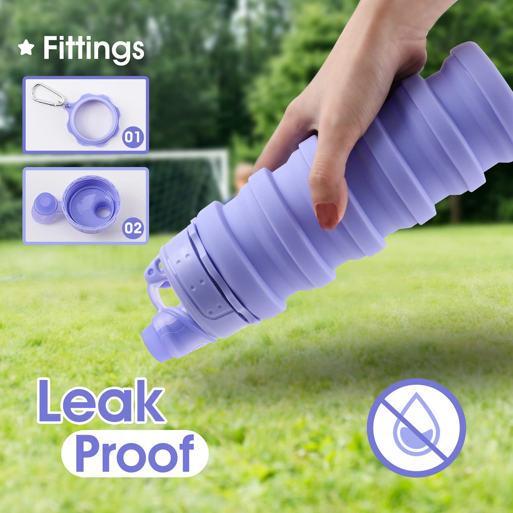 17Oz Portable Silicone Foldable Water Bottles 3