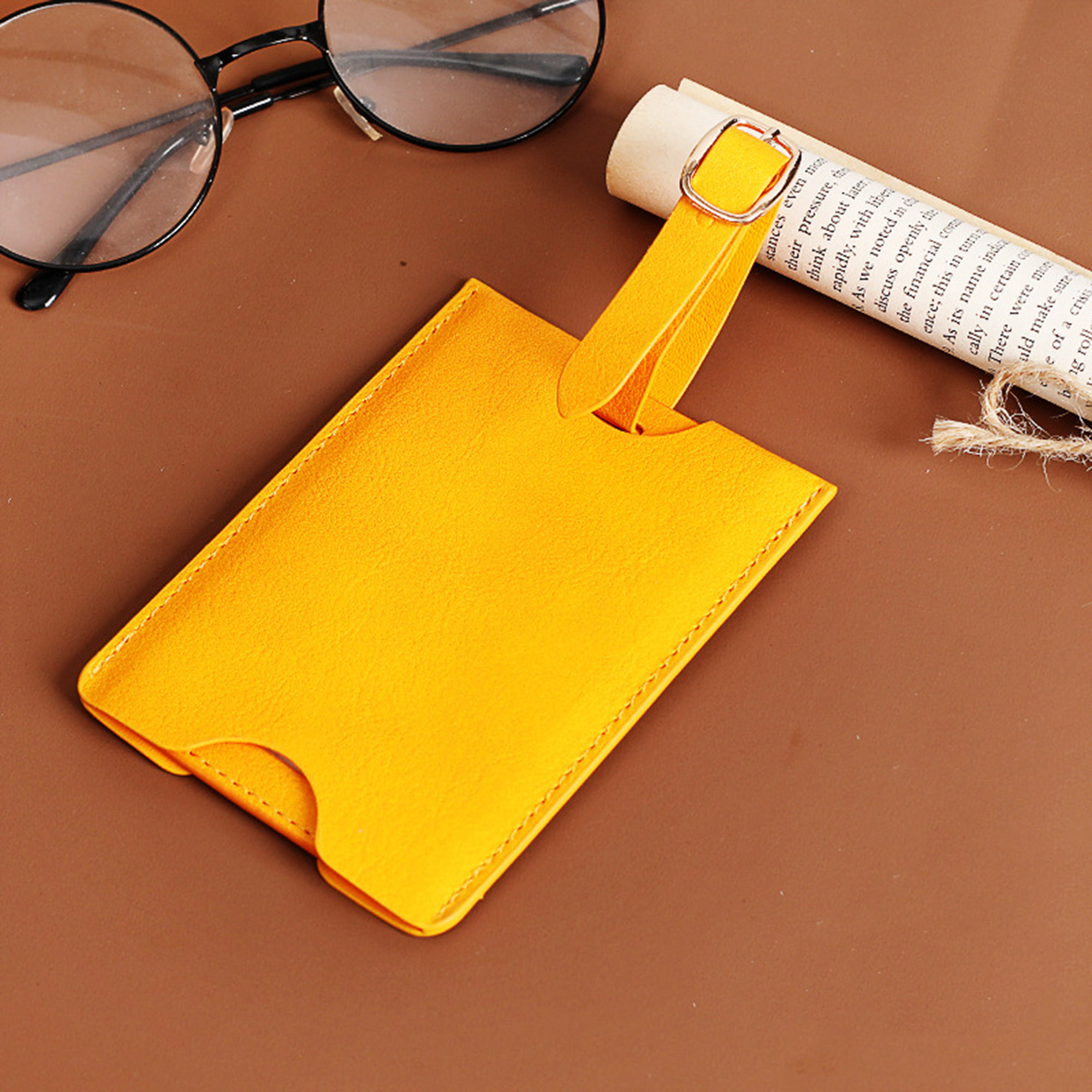 Debossed Premium PU Leather Luggage Bag Tags 3