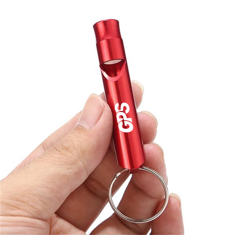1 7/8 " Aluminum Alloy Safety Whistle with Key Ring 2