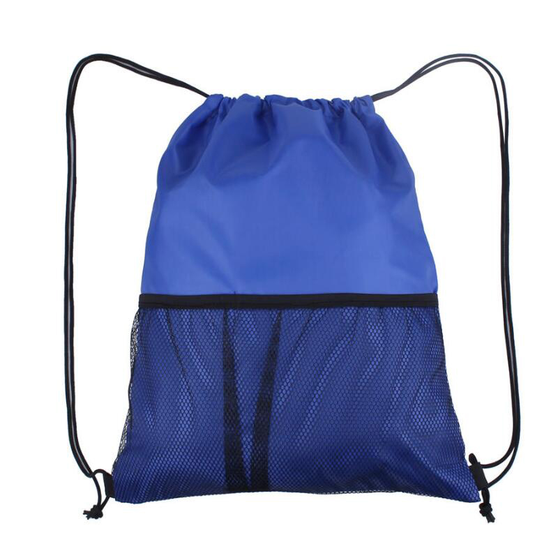 Mesh Pocket Polyester Cinch Bag 4