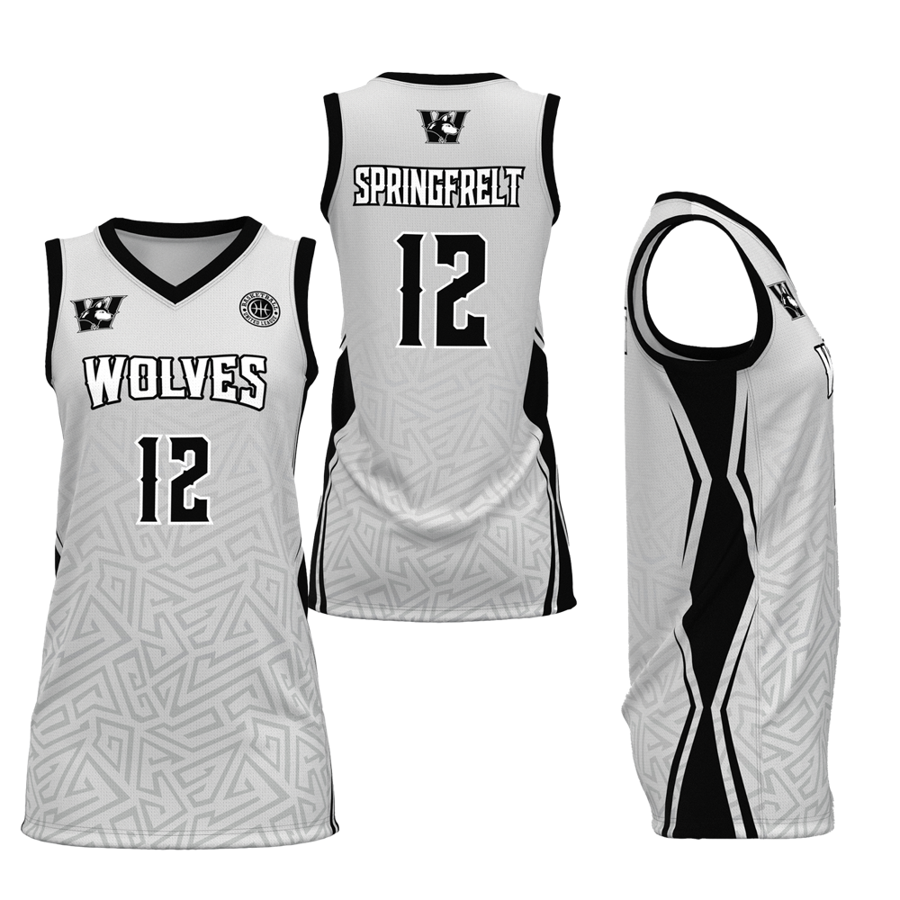 Women's BB V-Neck Pinhole Mesh Basketball Jersey 1