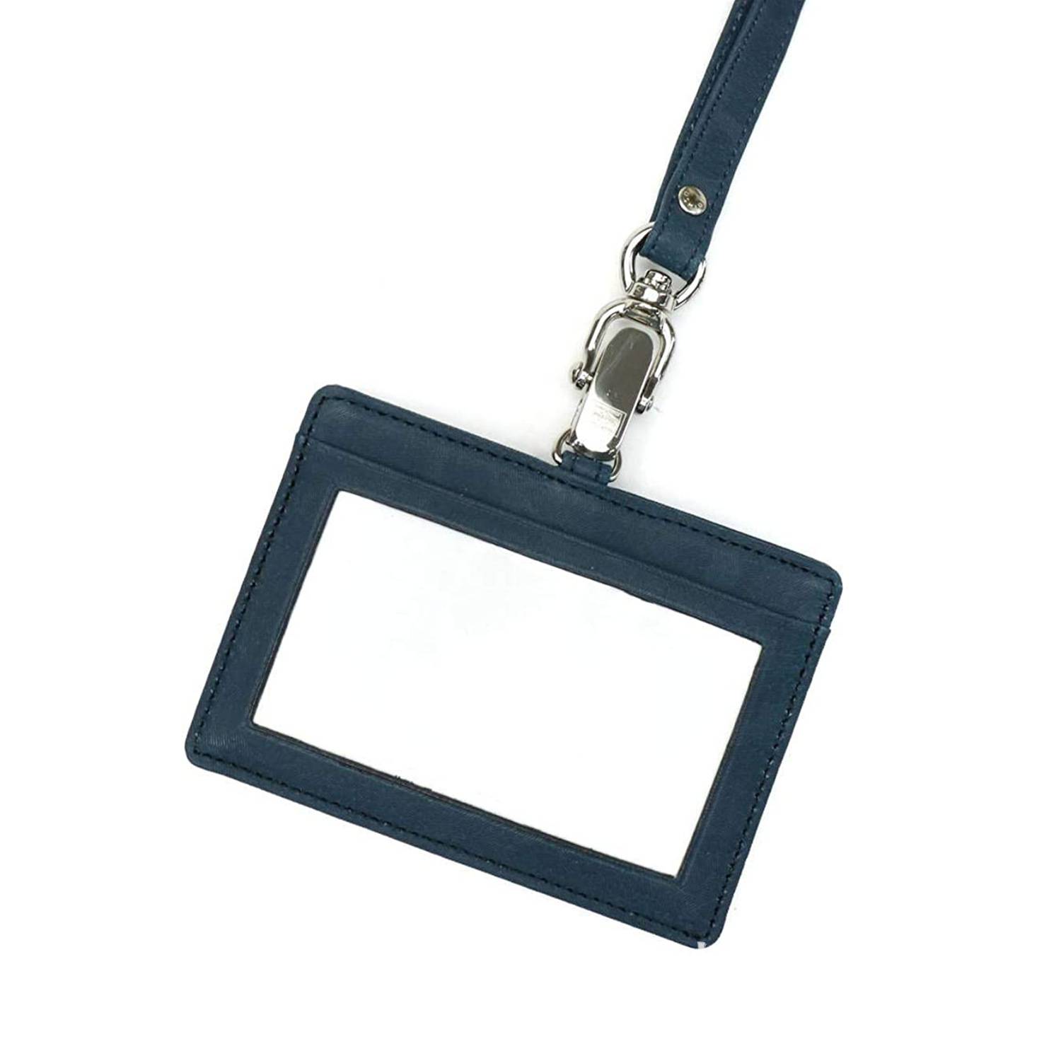 Genuine Leather lanyard Card Cover ID Badge Holder Work 6