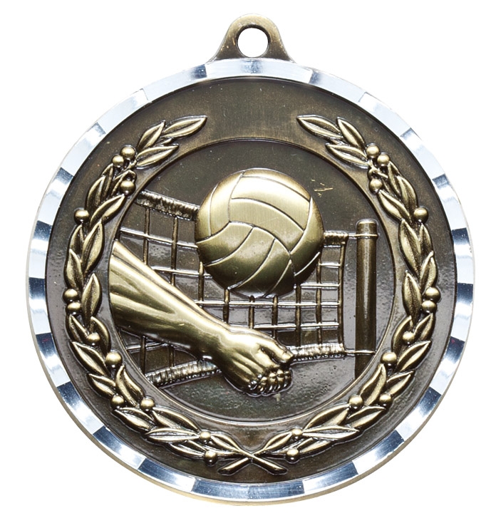 2" Volleyball Diamond Cut Medal 2
