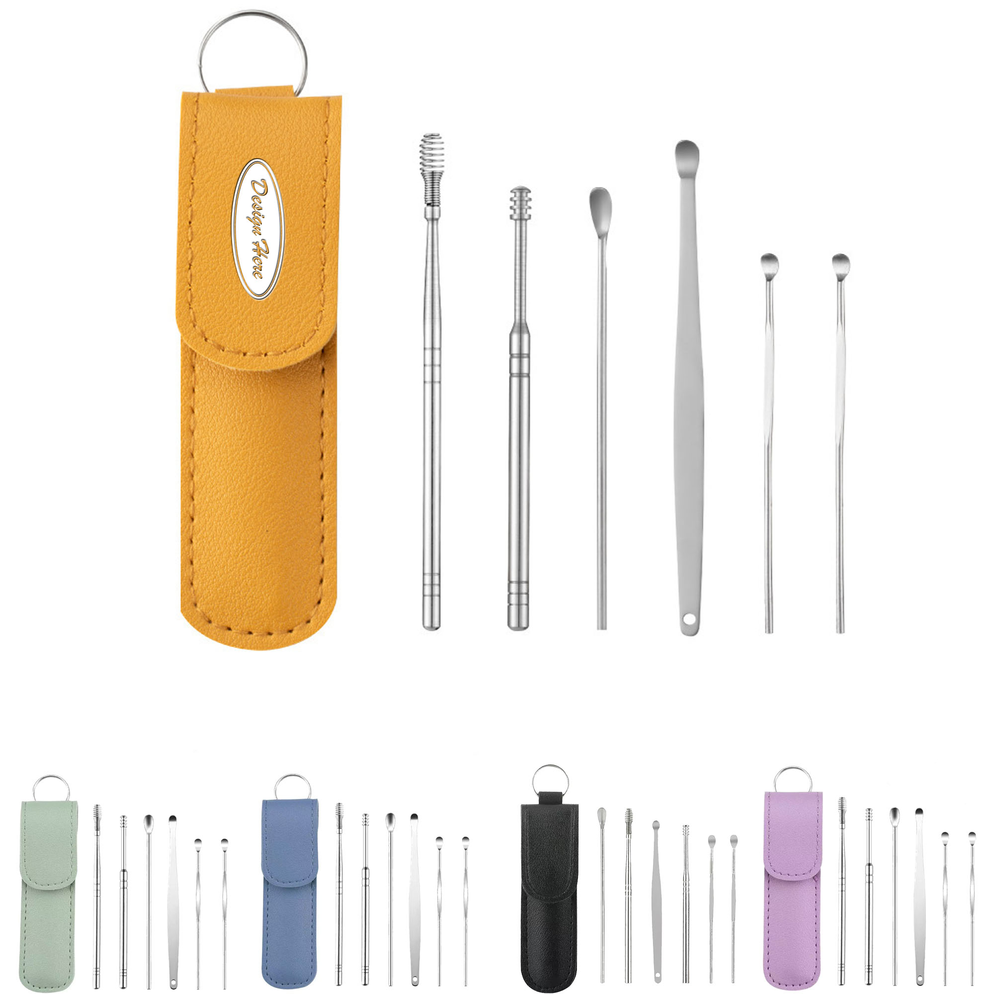 Premium 6-Piece Ear Cleaning Kit with Leather Case & Ear Picks 4
