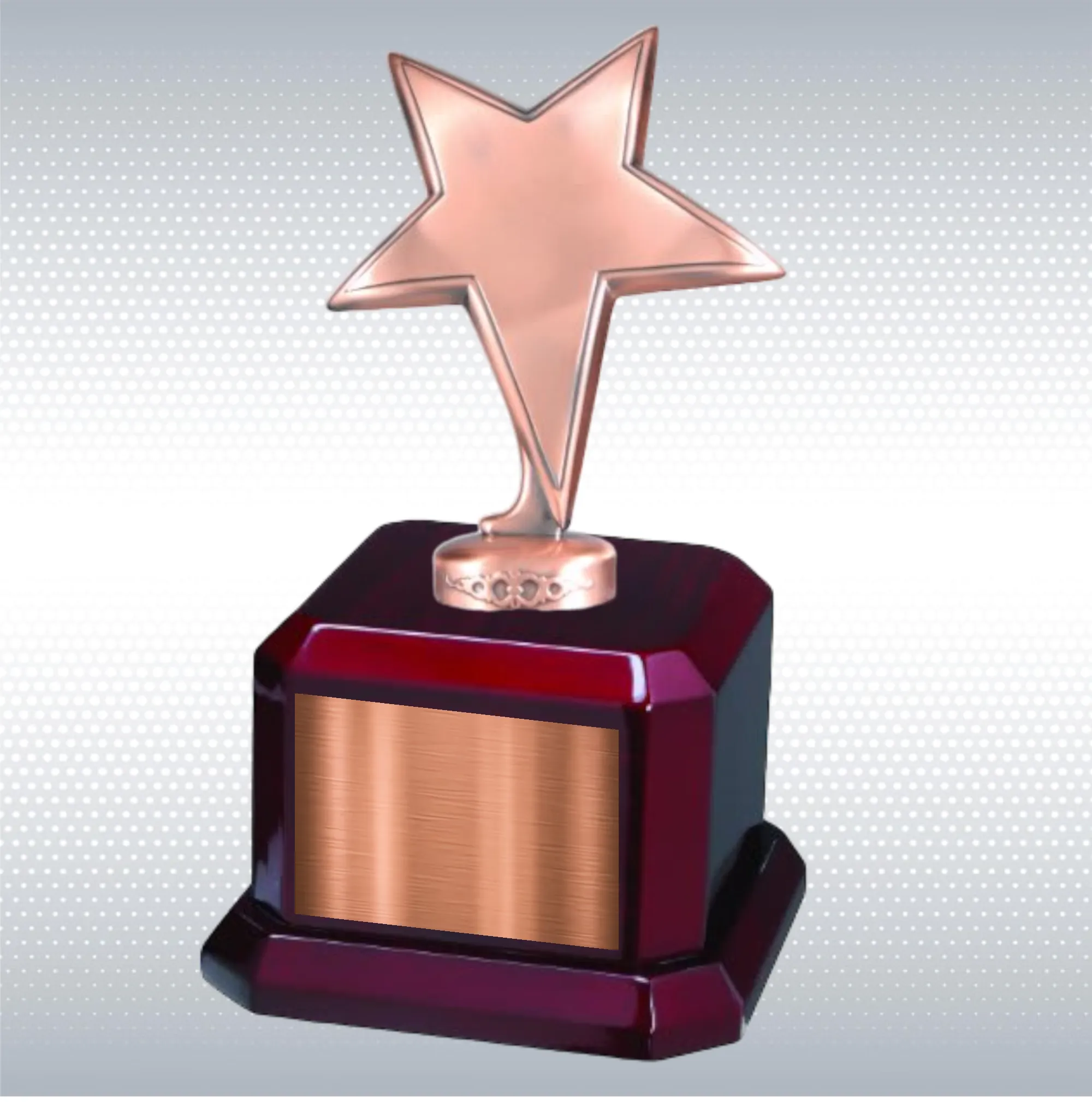 9 1/2" Star Trophy Award on Rosewood Royal Piano Finish Base 23