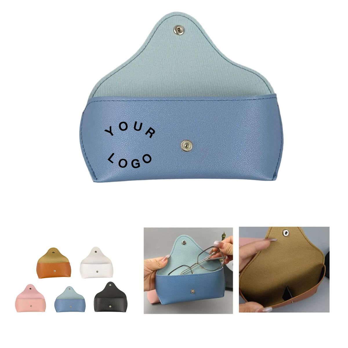 Portable Leather Glasses Box with Microfiber Lining 8