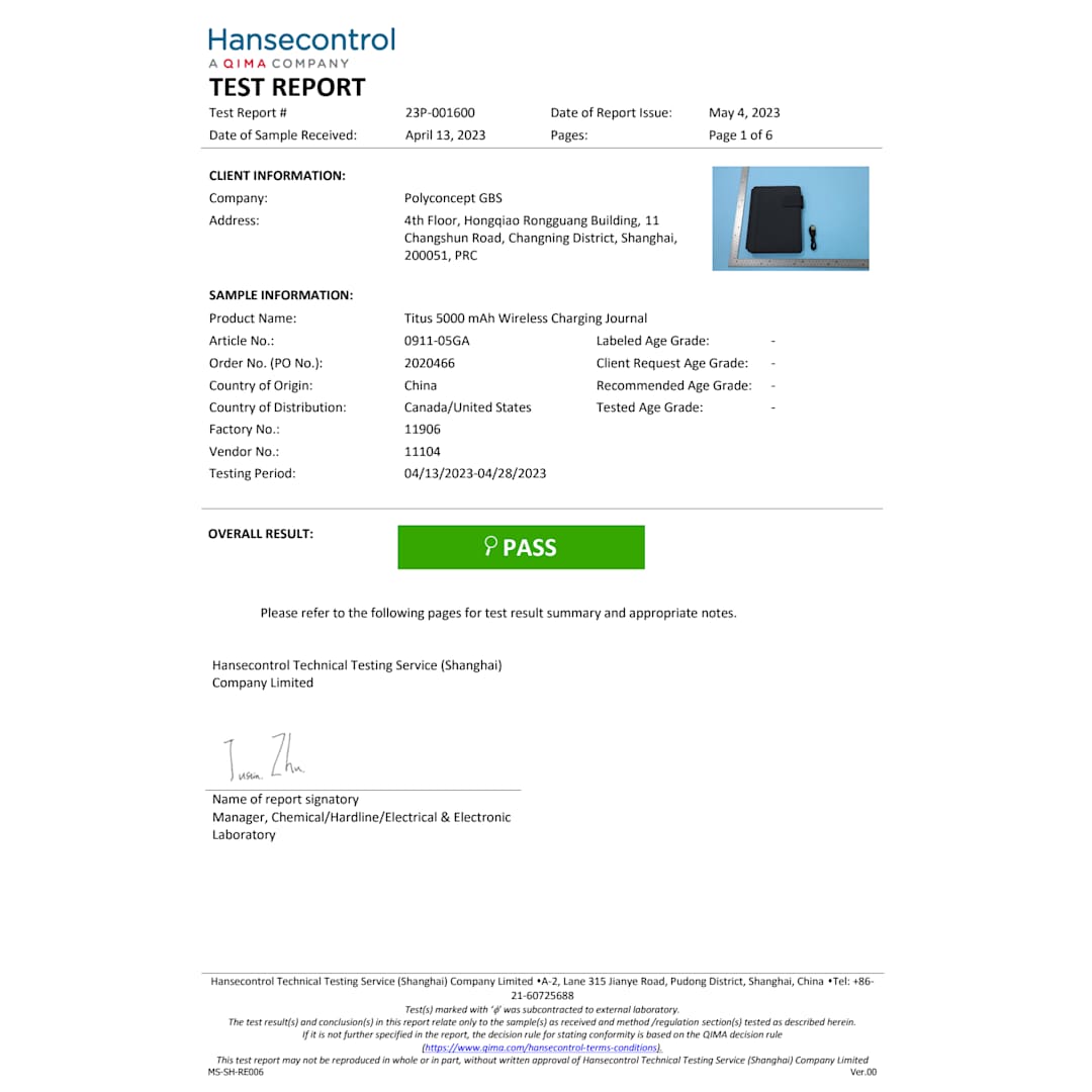 FSC® Mix Titus 5000 mAh Wireless Charging Journal 43