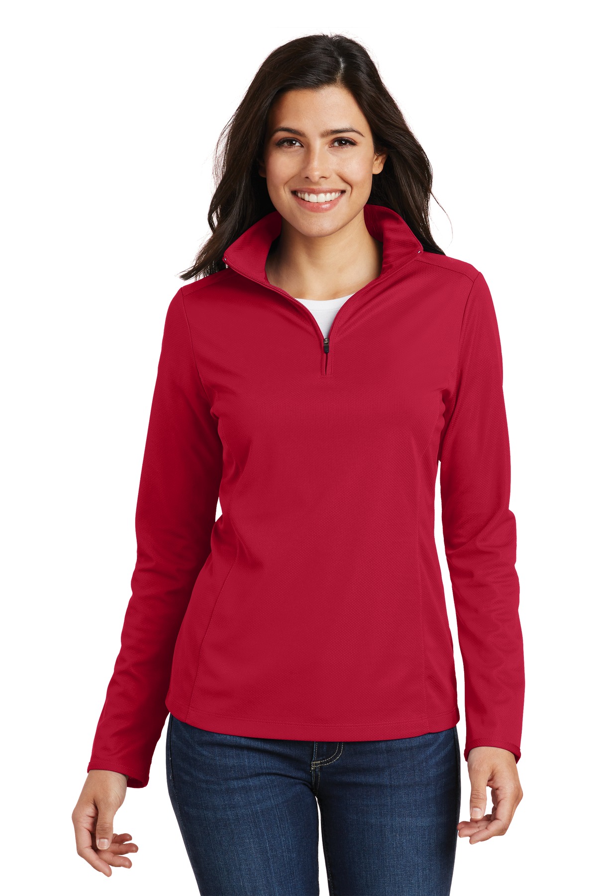 Port Authority® Women's Pinpoint Mesh 1/2-Zip 12