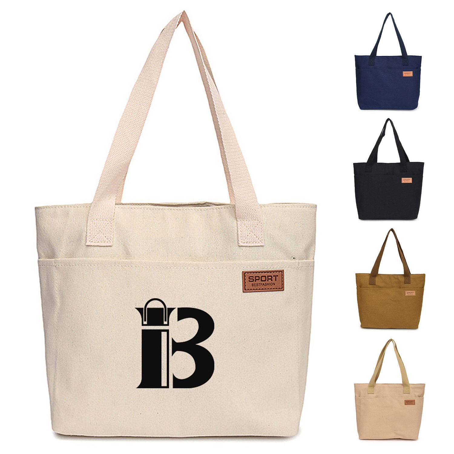 Large Capacity Canvas Tote Bag, custom tote bag with logo imprint 1