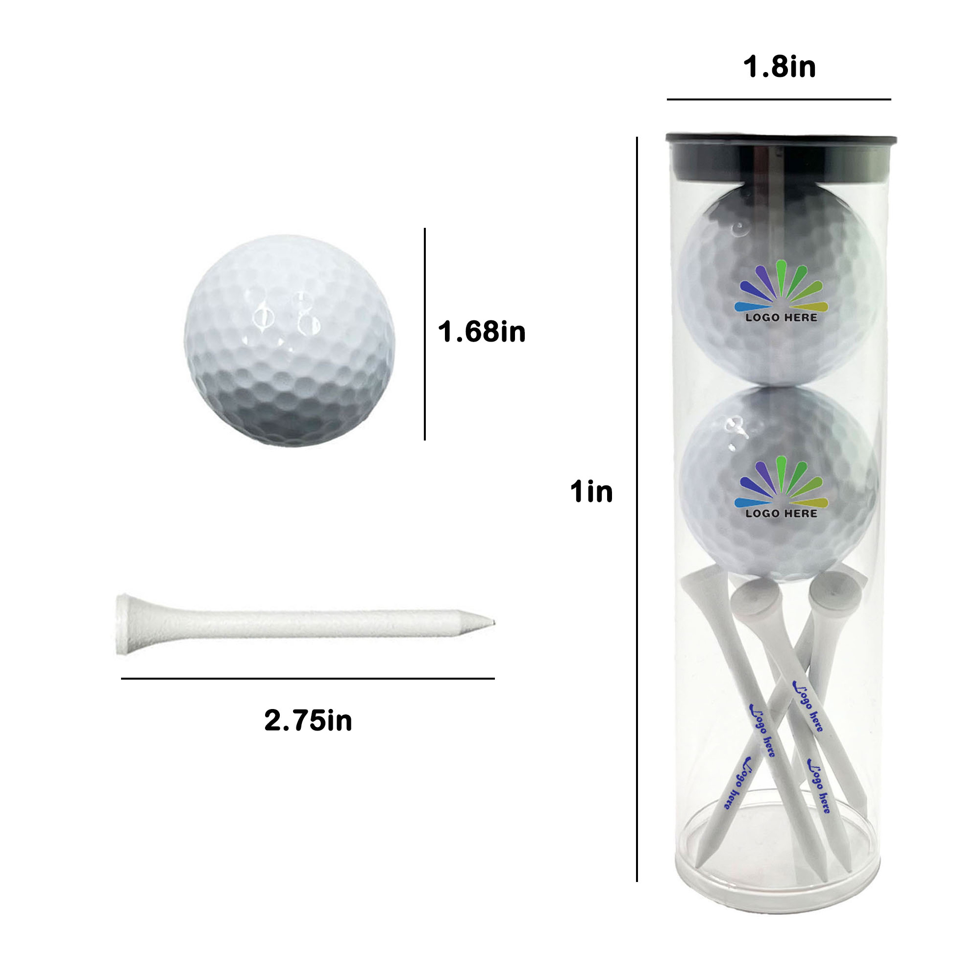 Custom Golf Ball and Tee Gift Set 2