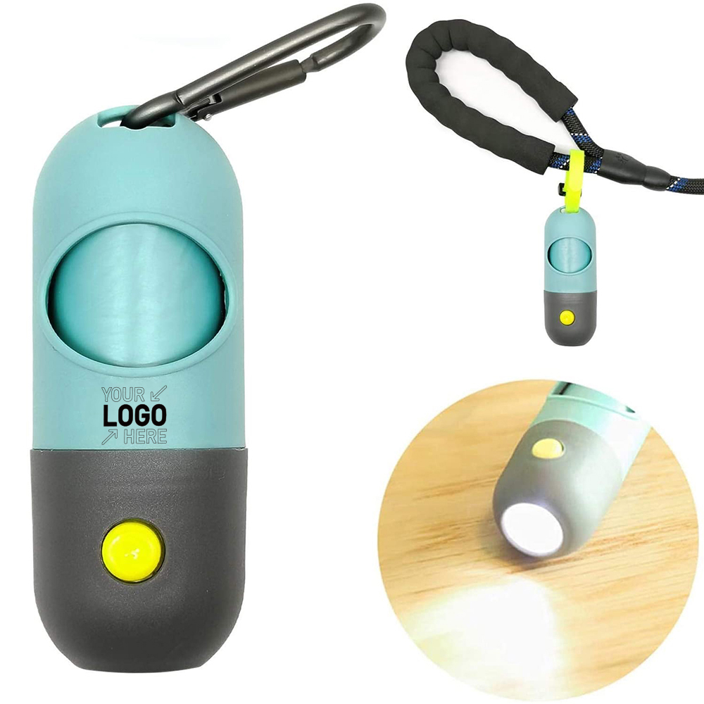 Dog Poop Waste Bags Holder with LED Flashlight 3