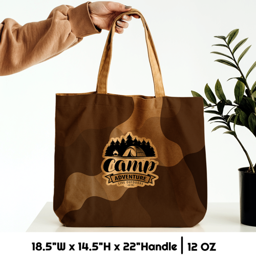 Sublimation 12 oz Poly Canvas Tote Bag -18.5"W x 14.5"H x 2
