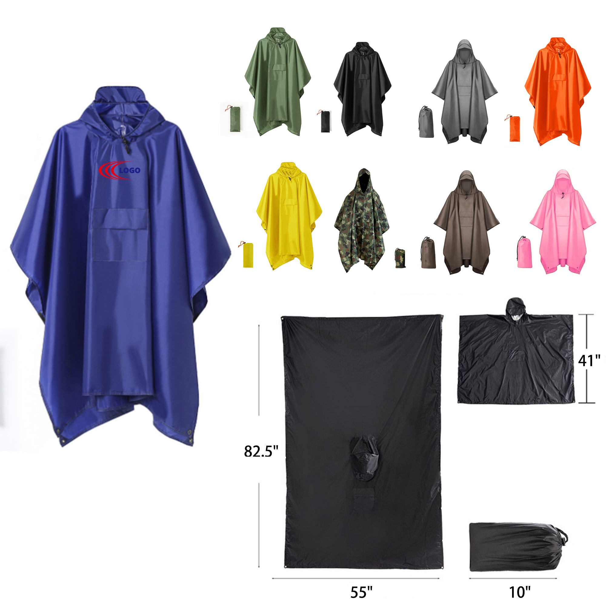 MOQ 50 PCS Durable Multifunctional Camping Raincoat 9