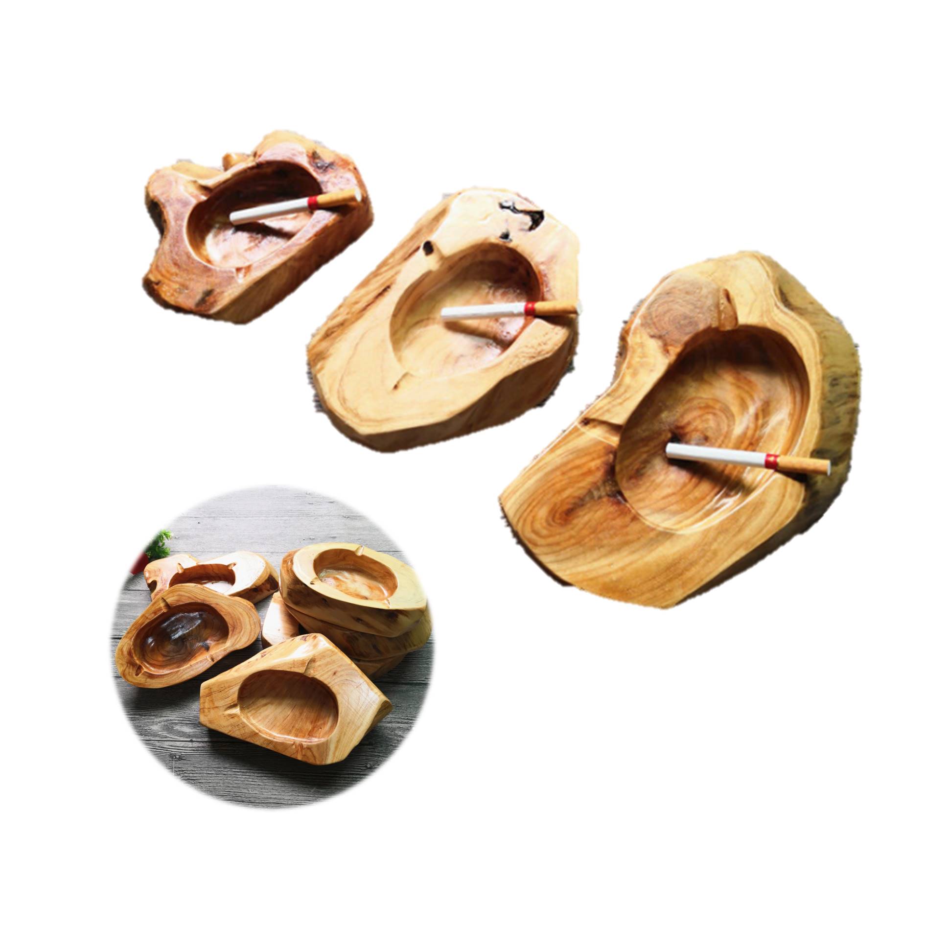 Novelty Pocket Cigarette Wood Ash Holder 2