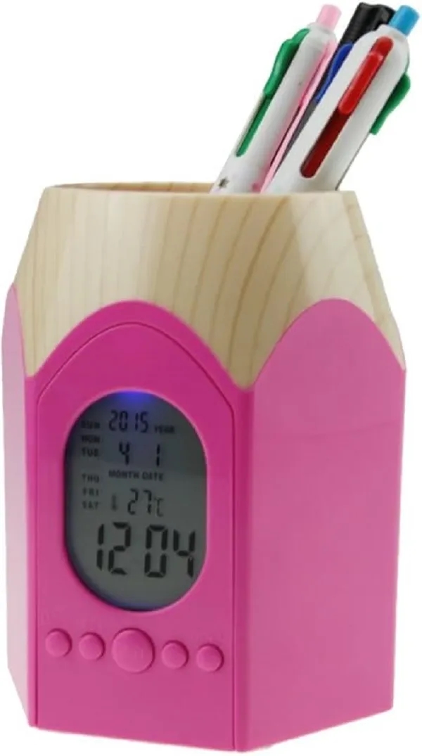 Electronic Calendar Pens Pencil Holder Cup 4