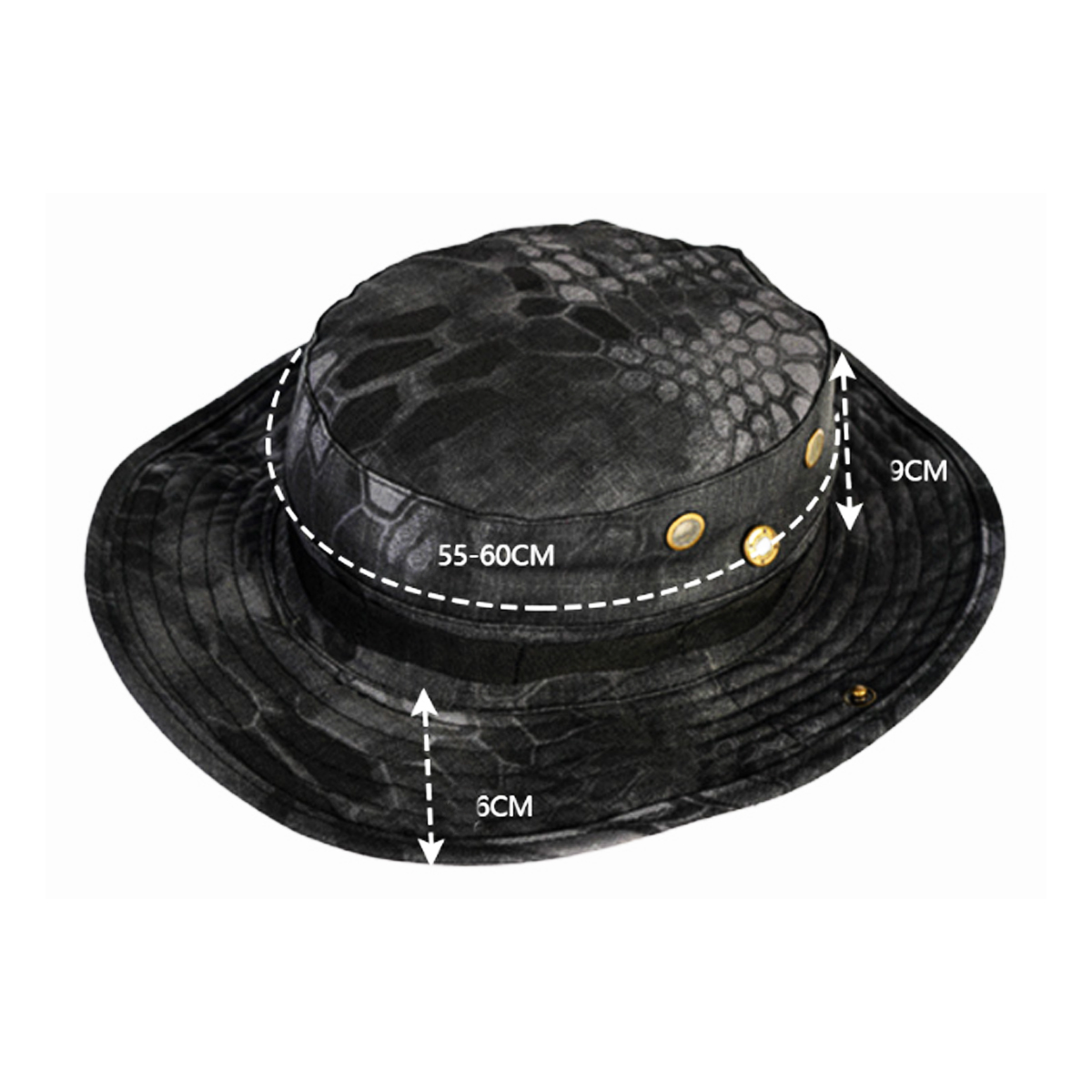 Wide Brim Camo Boonie Hat with Eyelets for Outdoors 5