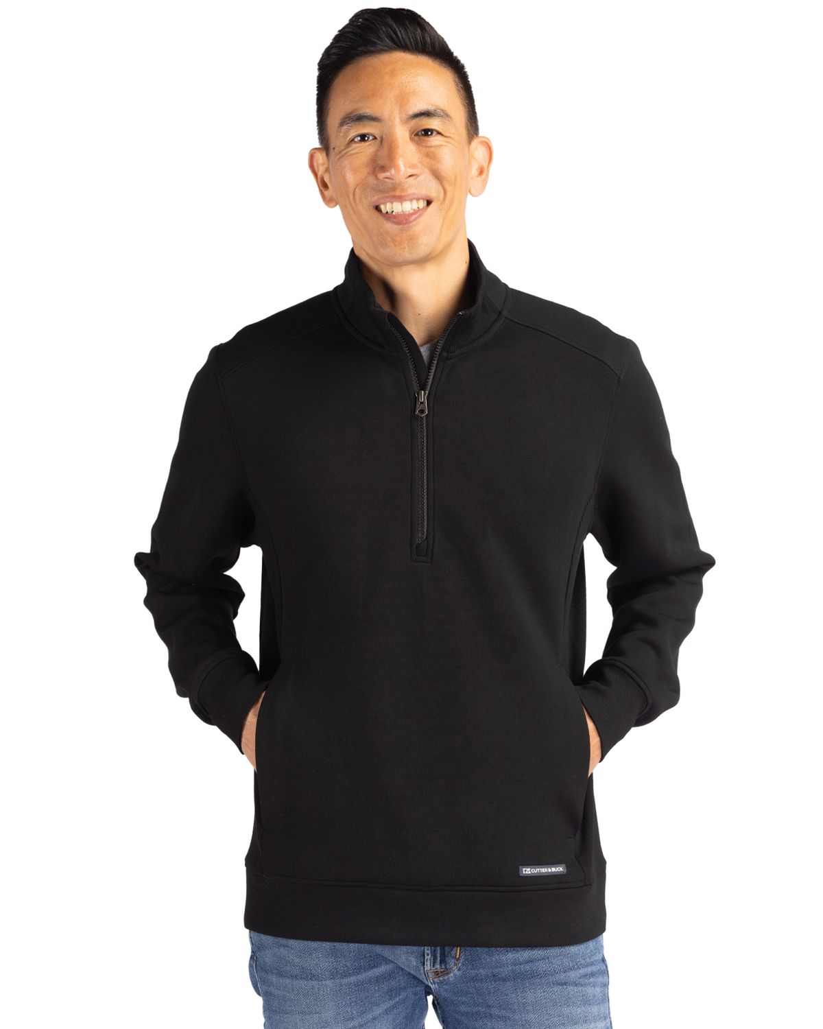 Cutter & Buck Roam Recycled Buttery-Soft Knit Mens Quarter Zip Jacket 10