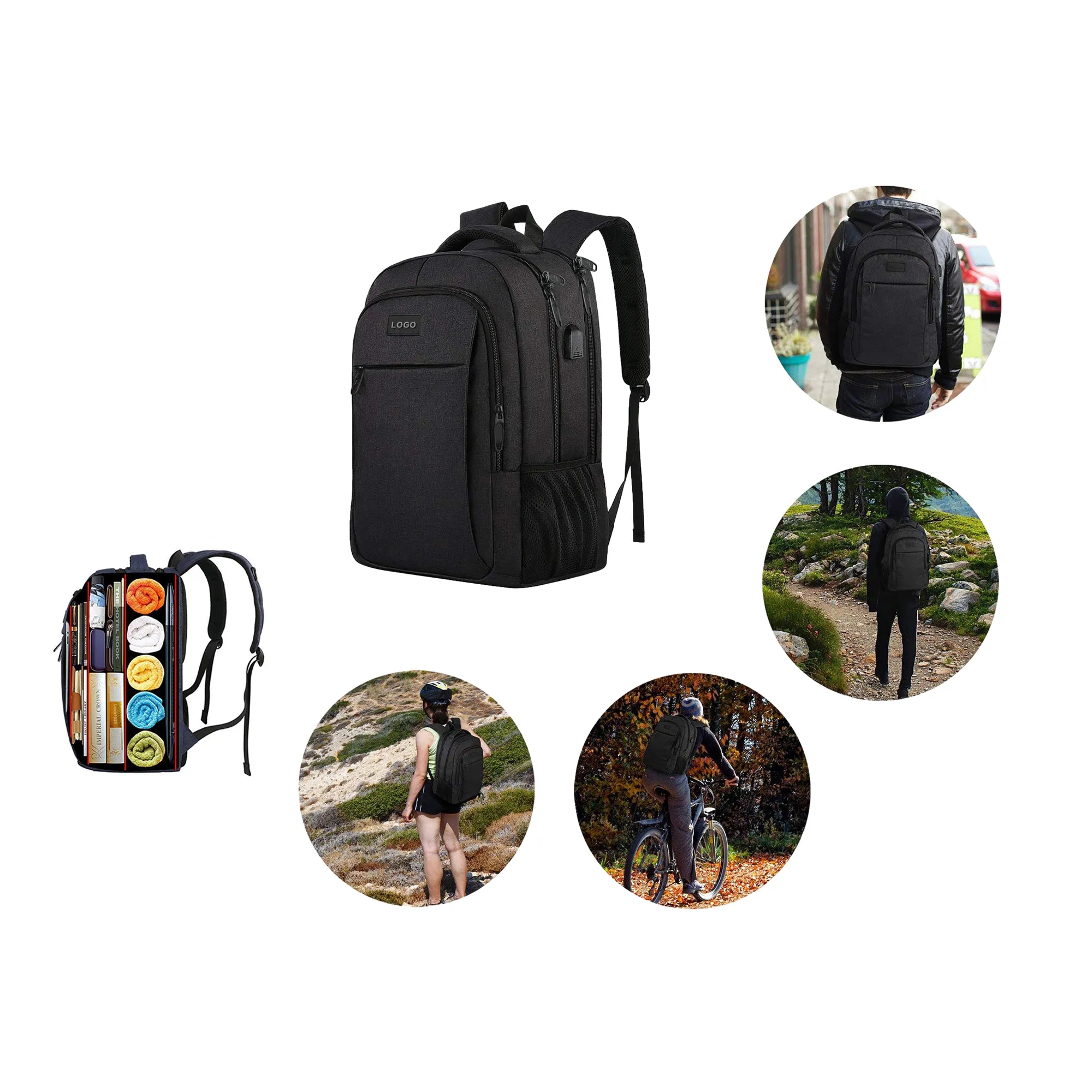 Multifunctional Business Travel School Backpack Laptop Bag 2