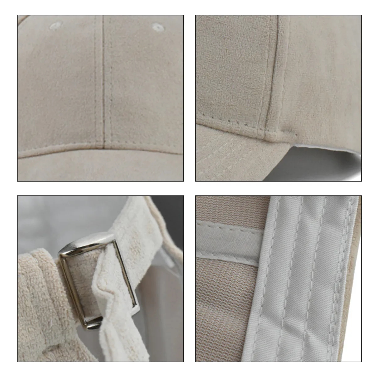 Custom Adjustable Suede Six-Panel Baseball Cap Classic Hat 2