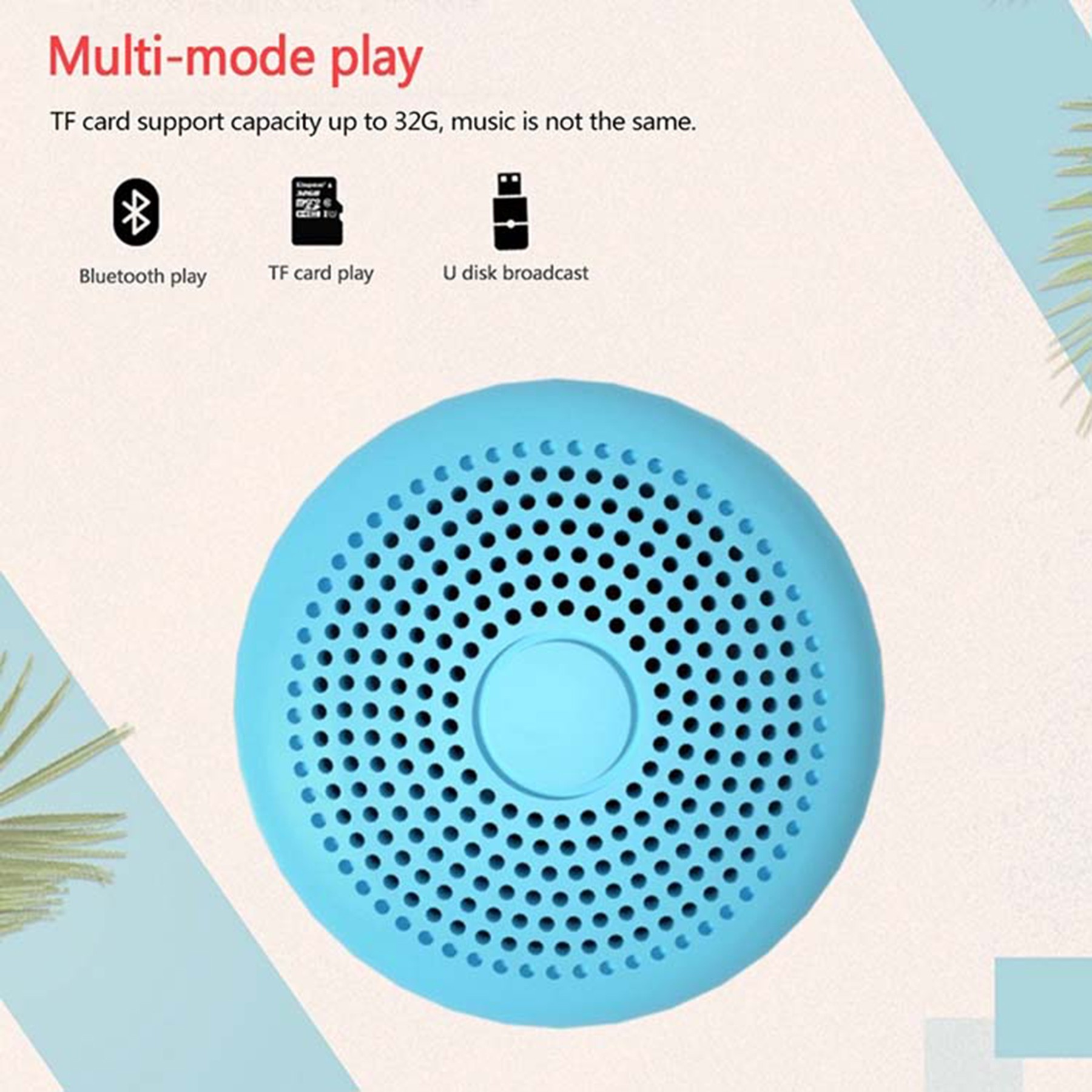 300Mah Subwoofer Wireless Bluetooth Speaker W/USB 4