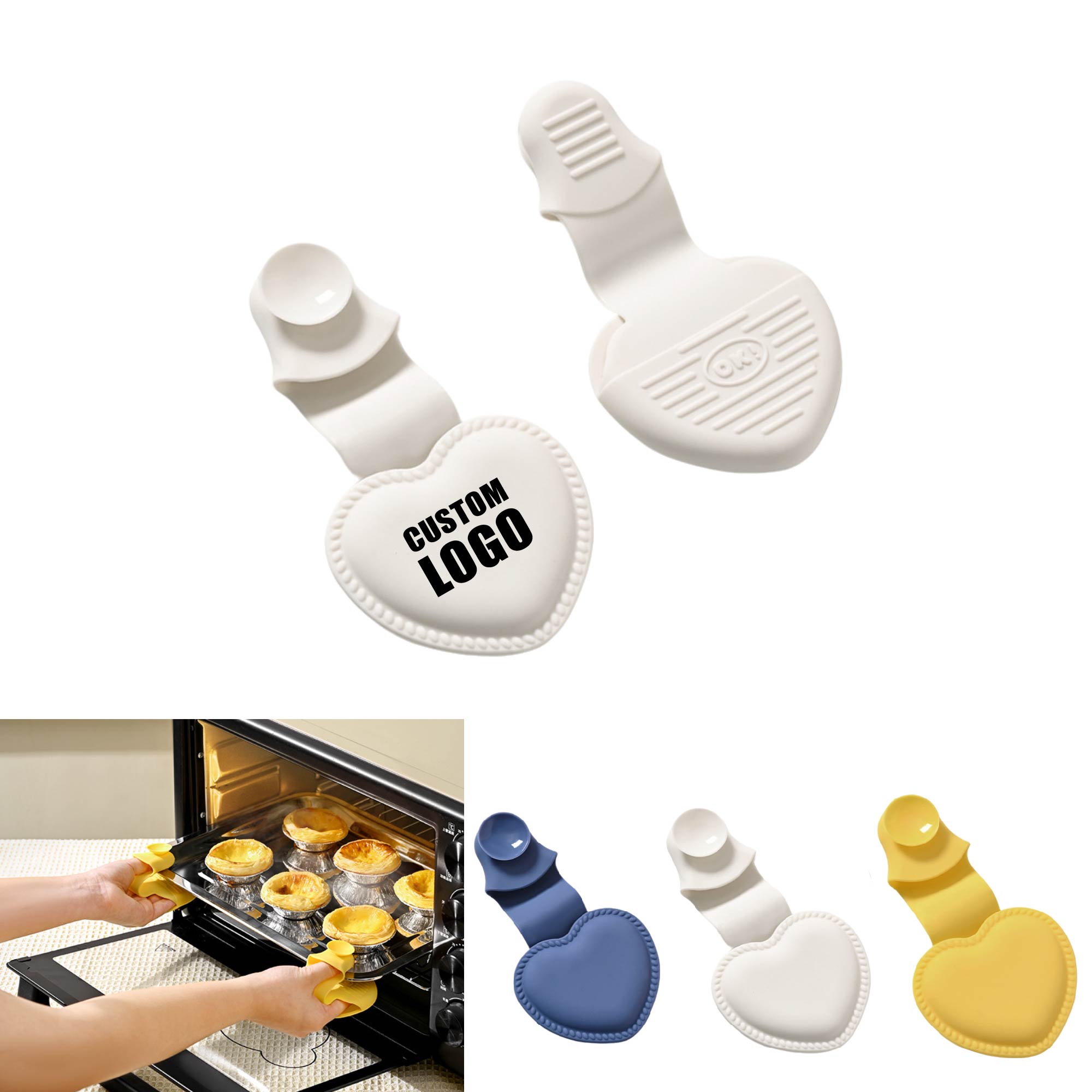 MOQ 10 pcs Heart-shaped Silicone Oven Mitts 1pc 1