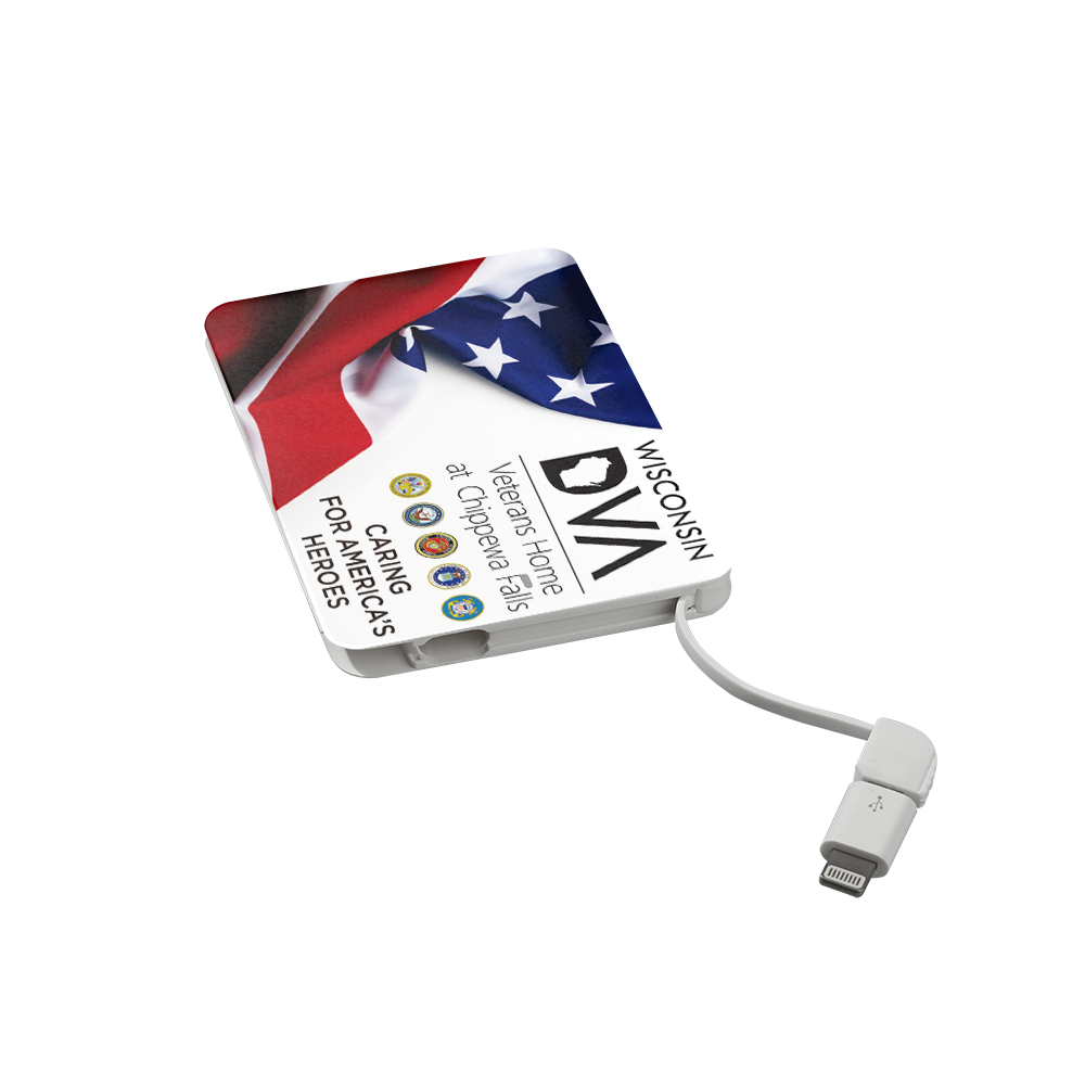 Slim Pocket Power Bank with Cable & Lightning Adapter 7